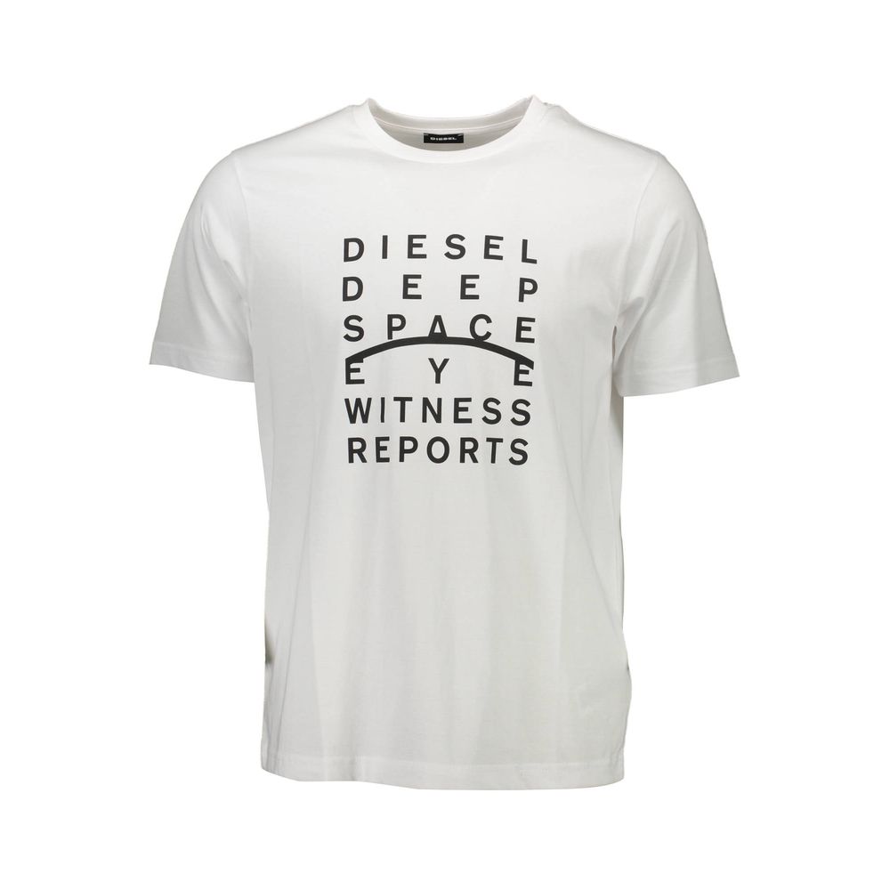 Diesel Bianco Cotton Men T-Shirt