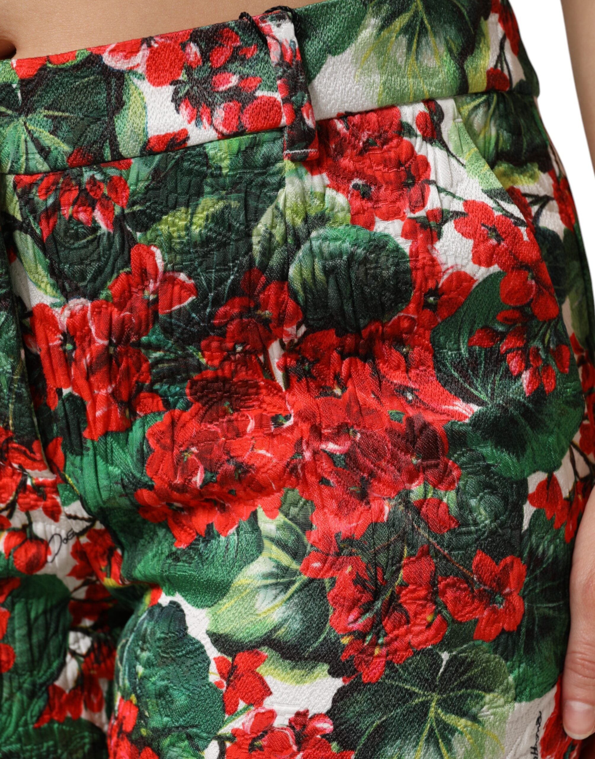 Dolce & Gabbana Multicolor Floral Print Cropped Pants