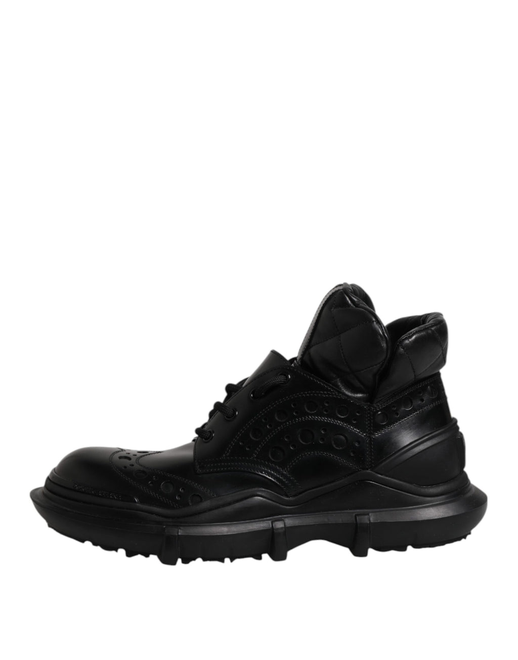 Dolce & Gabbana Black Leather Casual Mens Ankle Boots Shoes