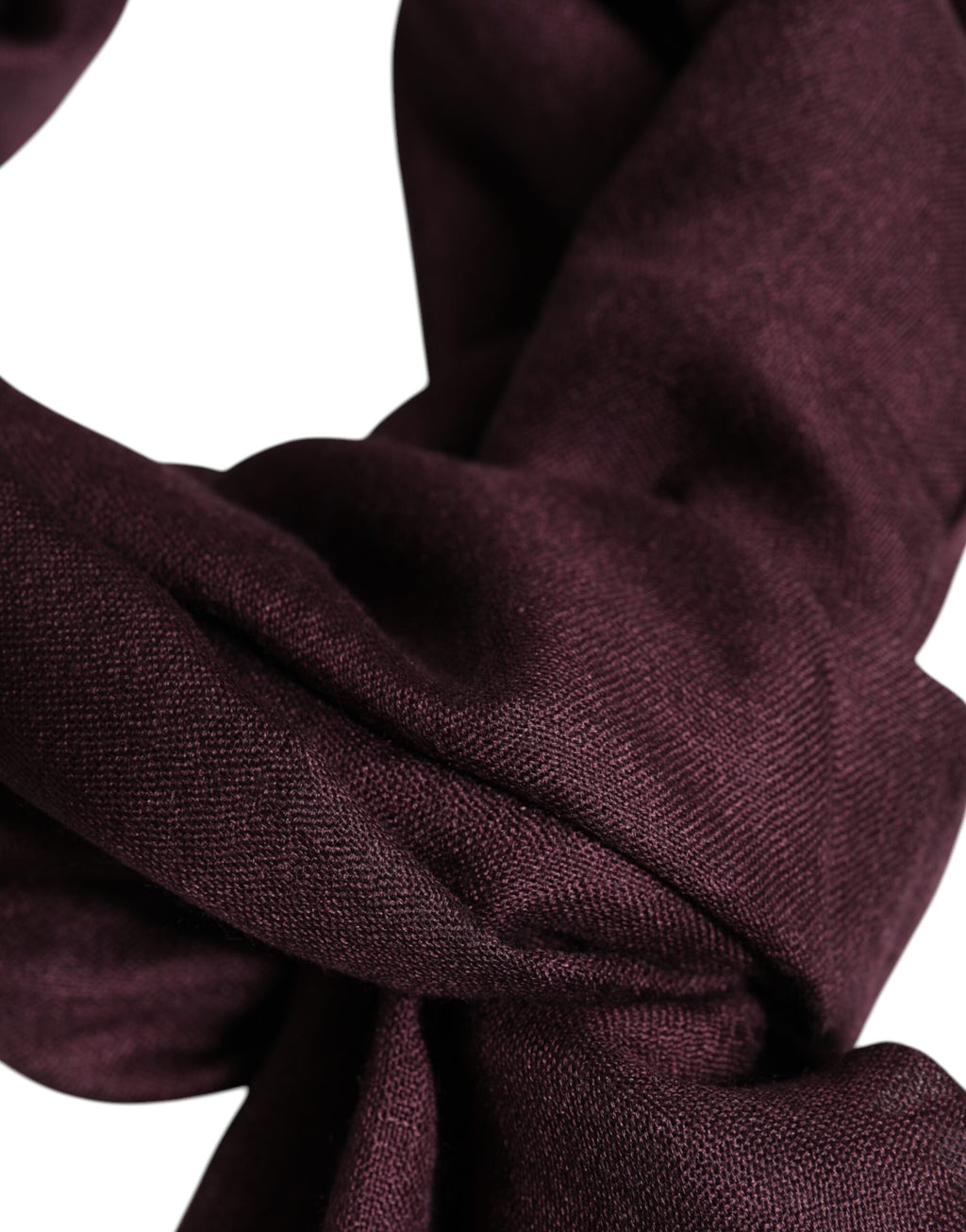 Dolce & Gabbana Maroon Cashmere Neck Warmer Wrap Shawl Scarf