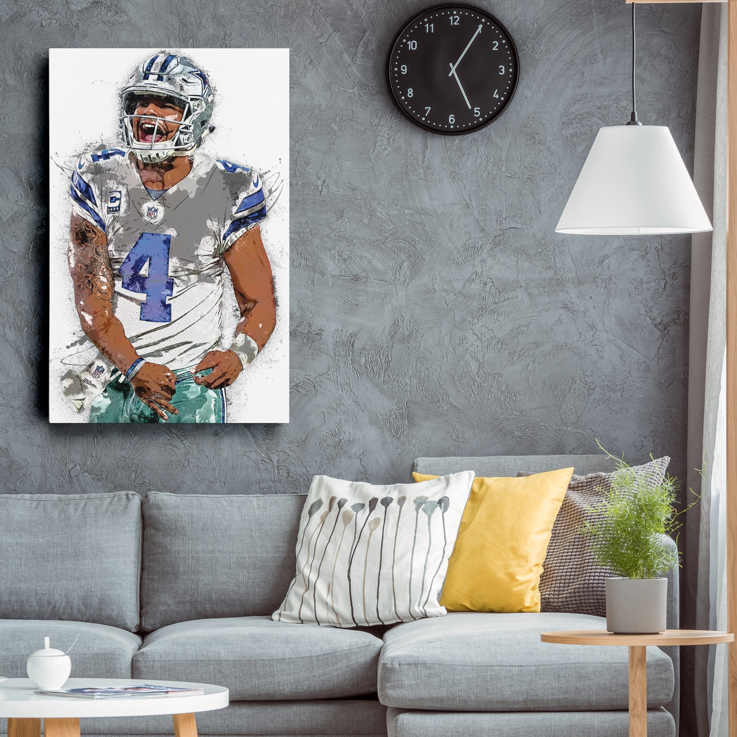 Dak Prescott Canvas Art – Dallas Cowboys Wall Decor