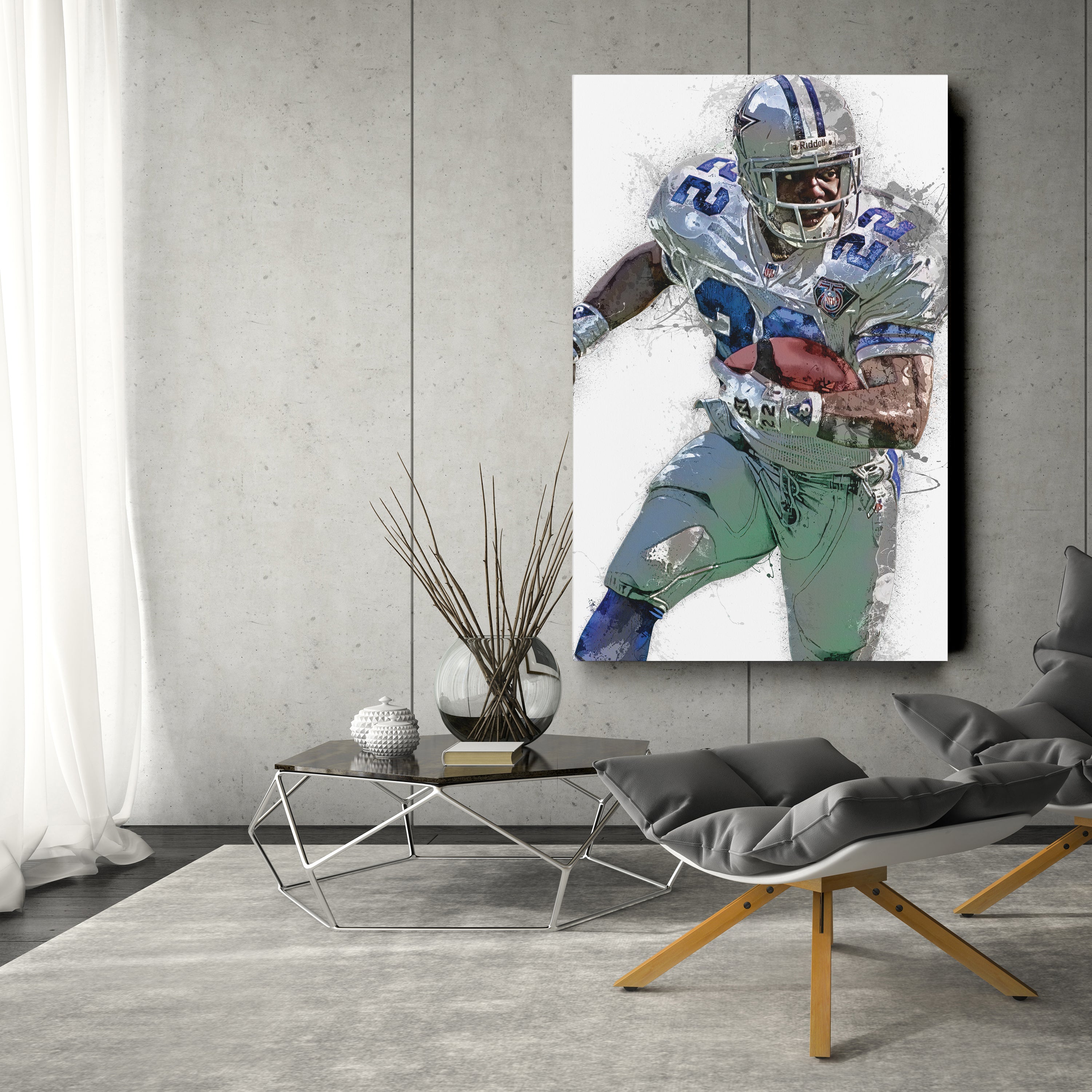 Emmitt Smith Canvas Art – Dallas Cowboys Wall Decor