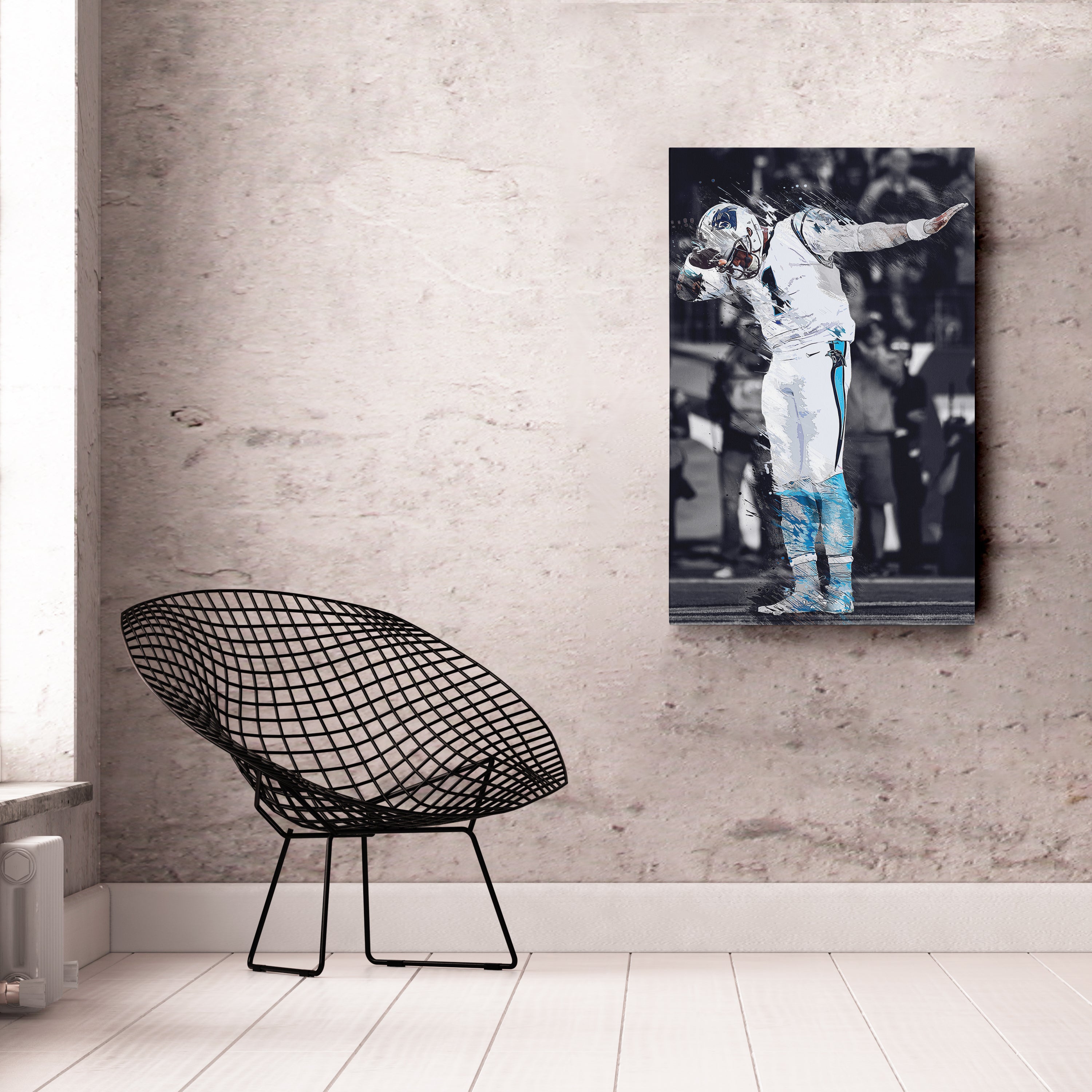 Cam Newton Canvas Art - Panthers Dab Celebration Wall Decor