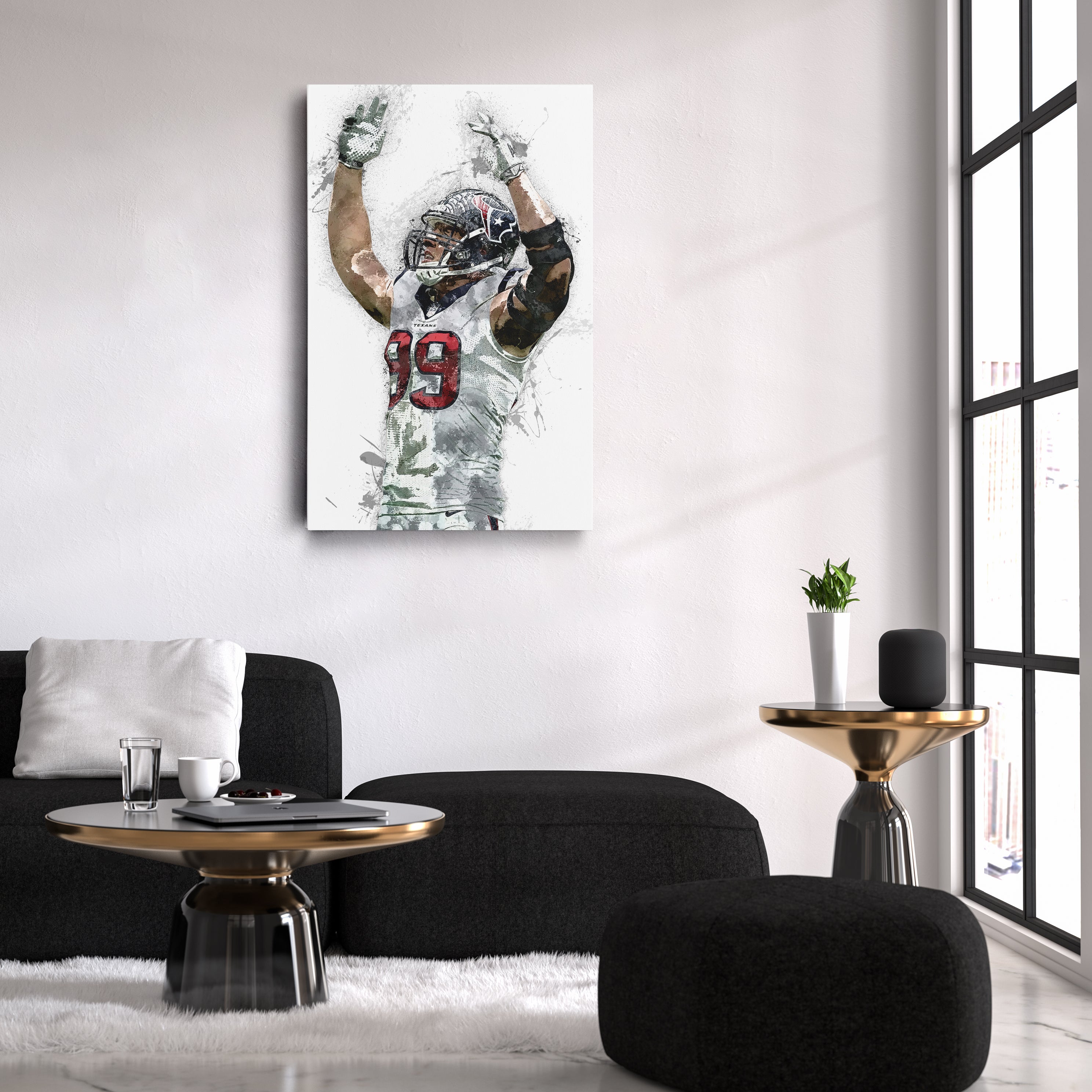 J.J. Watt Canvas Art – Houston Texans Wall Decor