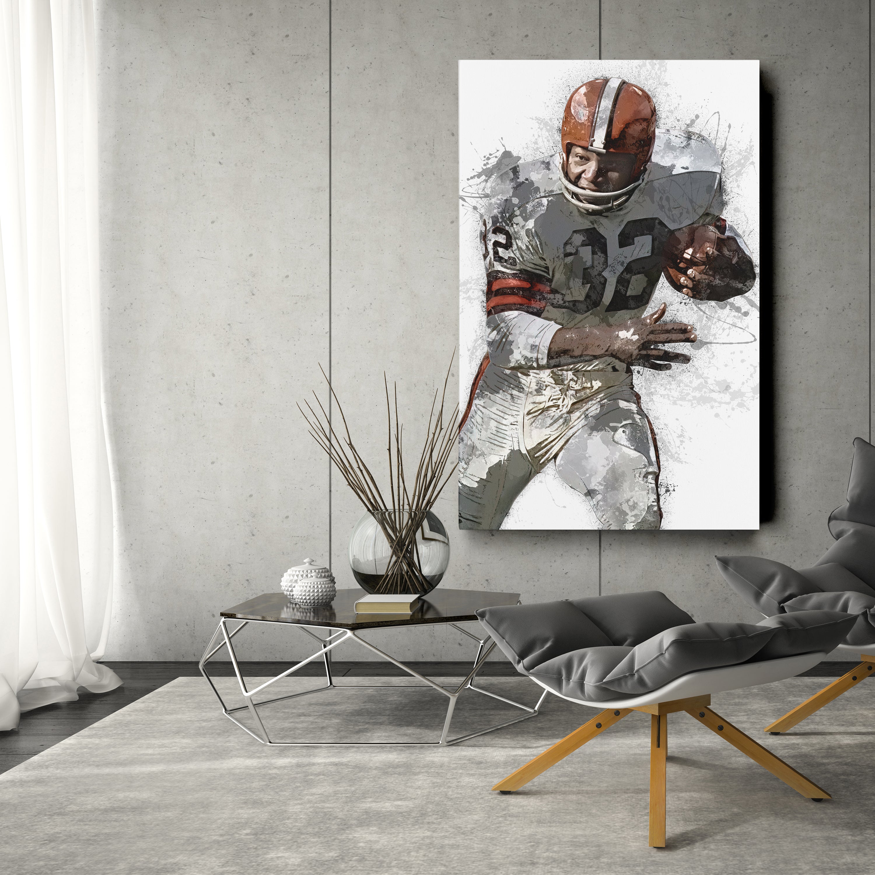 Jim Brown Canvas Art – Cleveland Browns Wall Decor