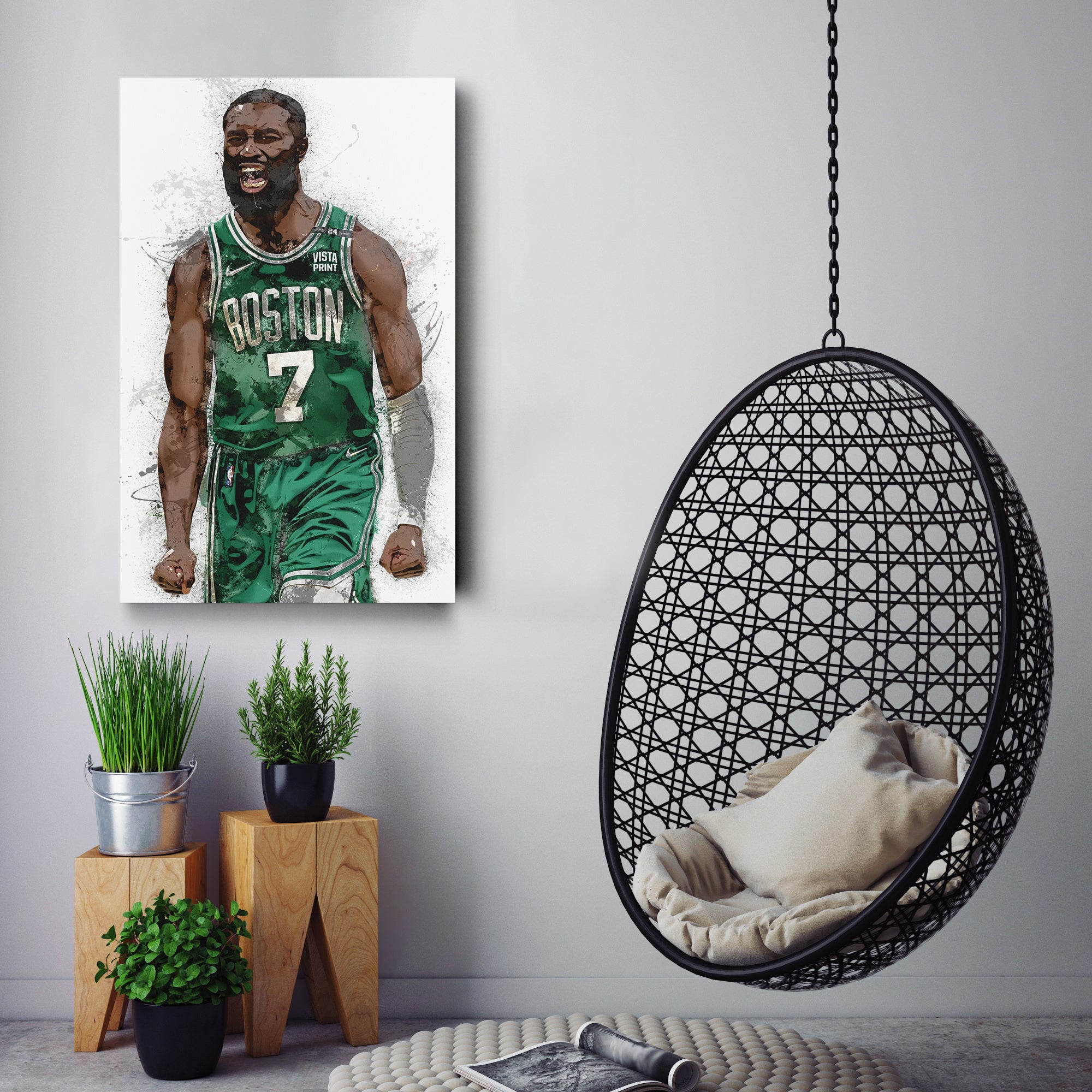 Jaylen Brown Canvas Art – Boston Celtics Wall Decor