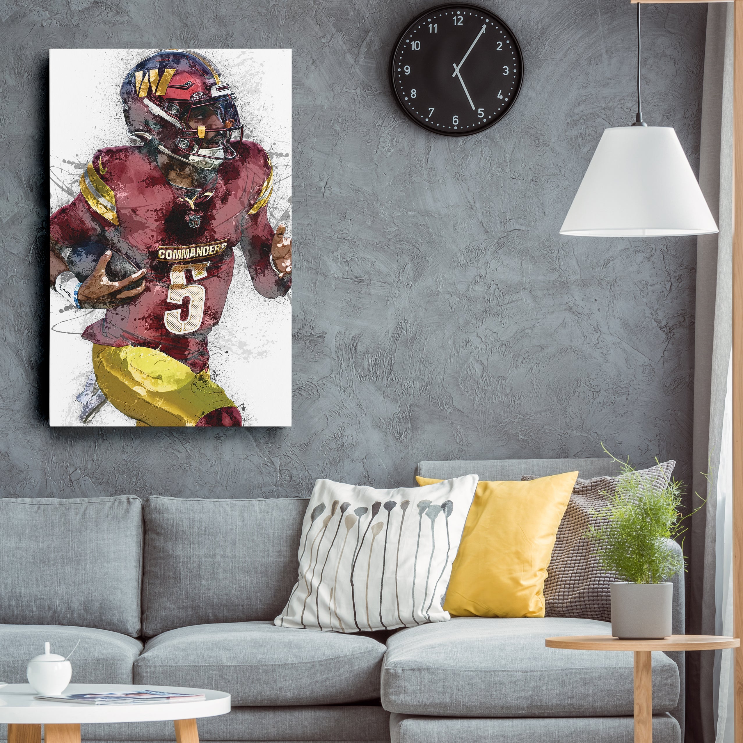 Jayden Daniels Canvas Art – Washington Commanders Wall Decor
