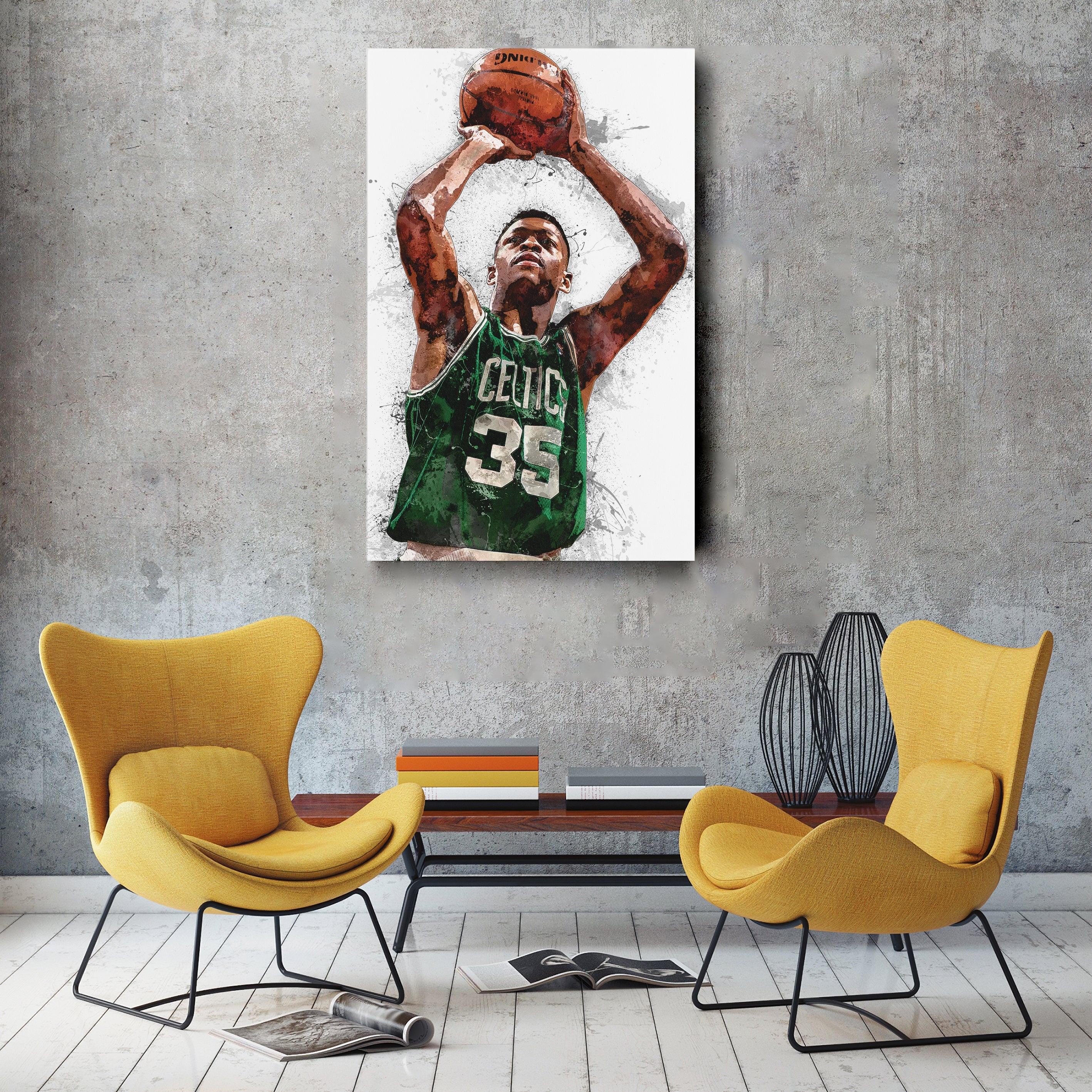 Reggie Lewis Canvas Art – Boston Celtics Wall Decor