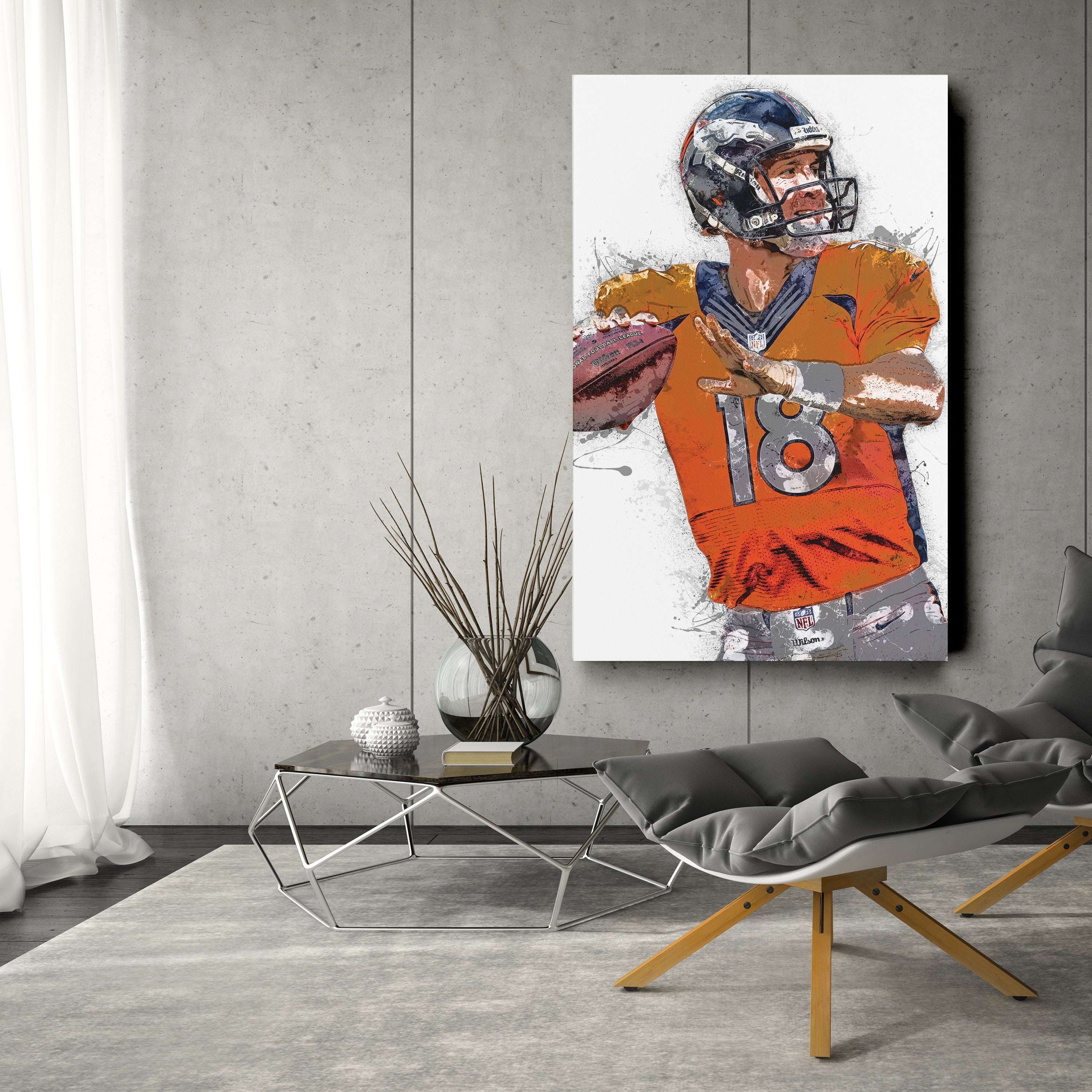 Peyton Manning Canvas Art – Denver Broncos Wall Decor