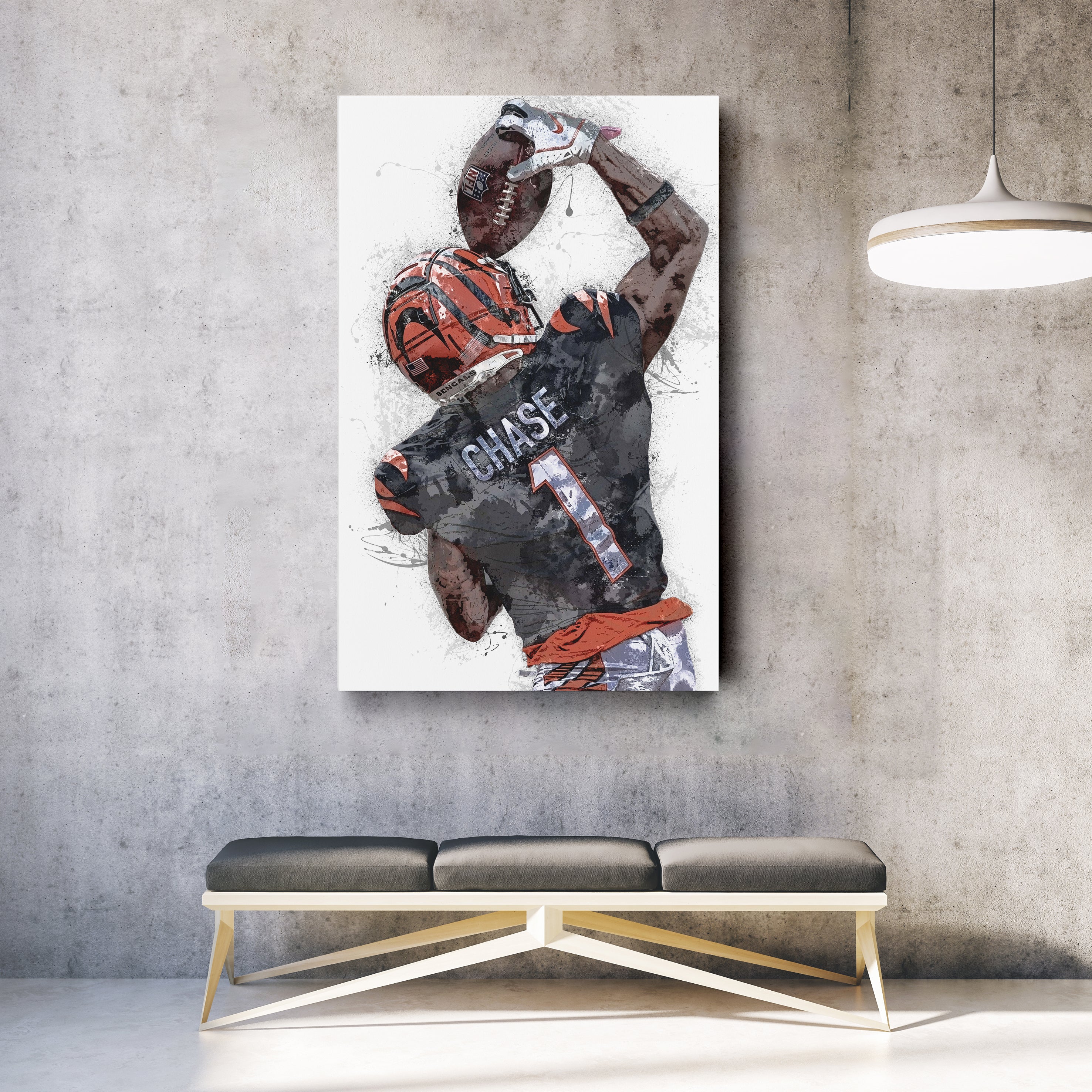 Ja'Marr Chase Bengals Canvas Art – Cincinnati Bengals Wall Decor