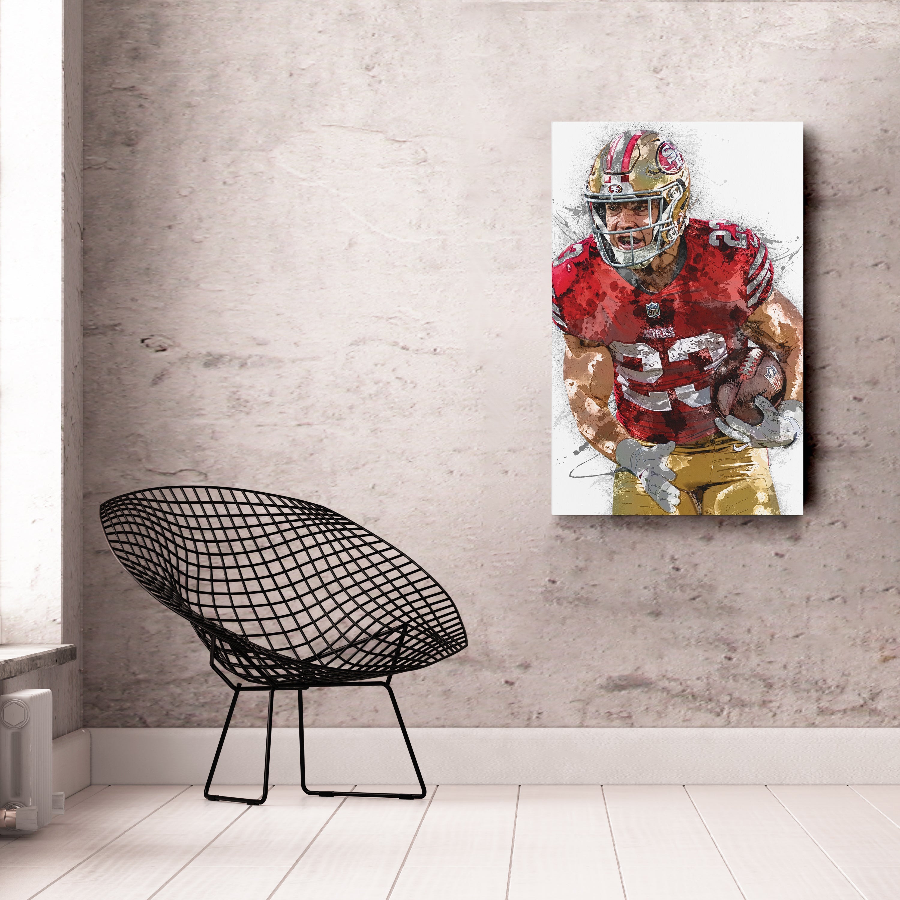 Christian McCaffrey Canvas Art – San Francisco 49ers Wall Decor