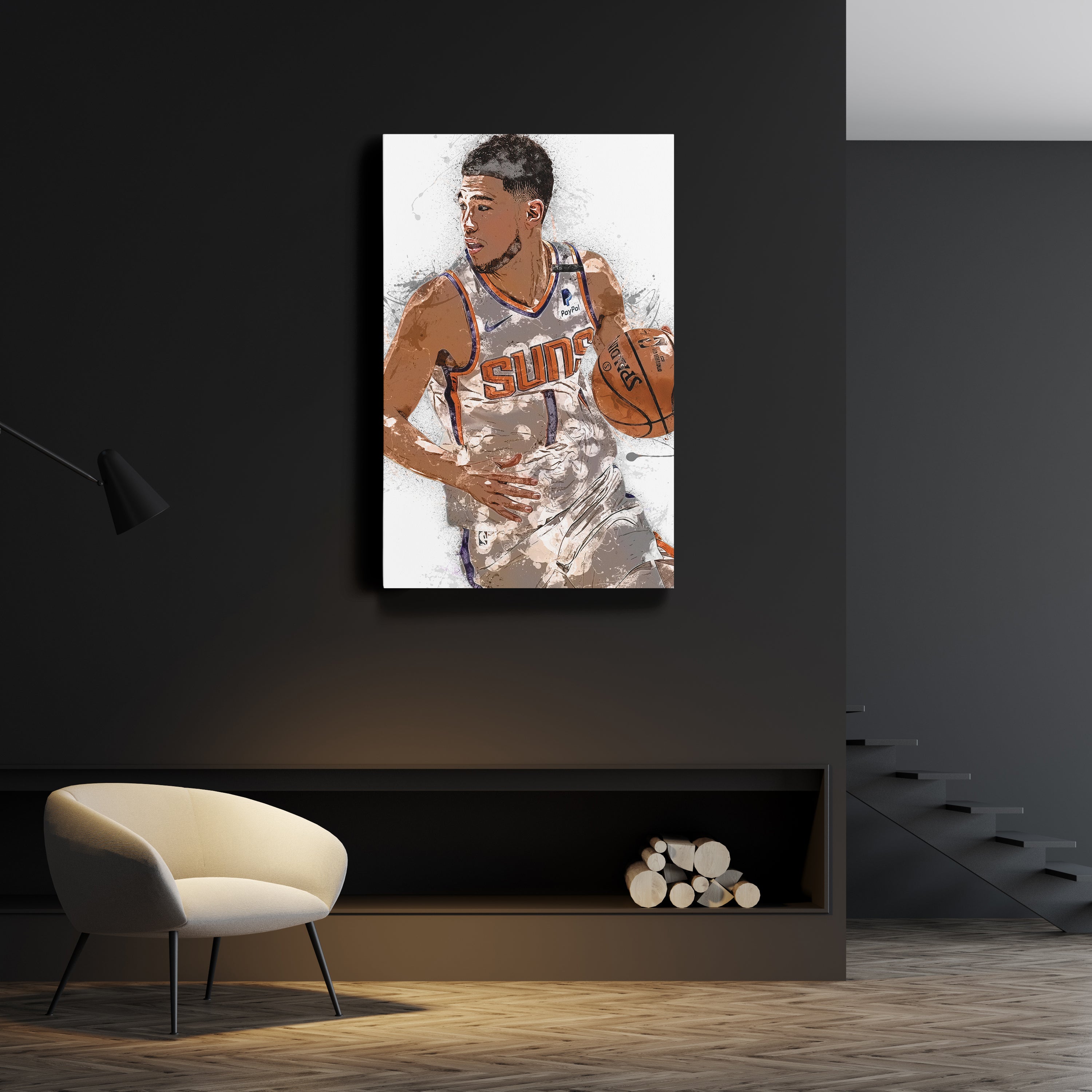 Devin Booker Canvas Art – Phoenix Suns Superstar Wall Decor