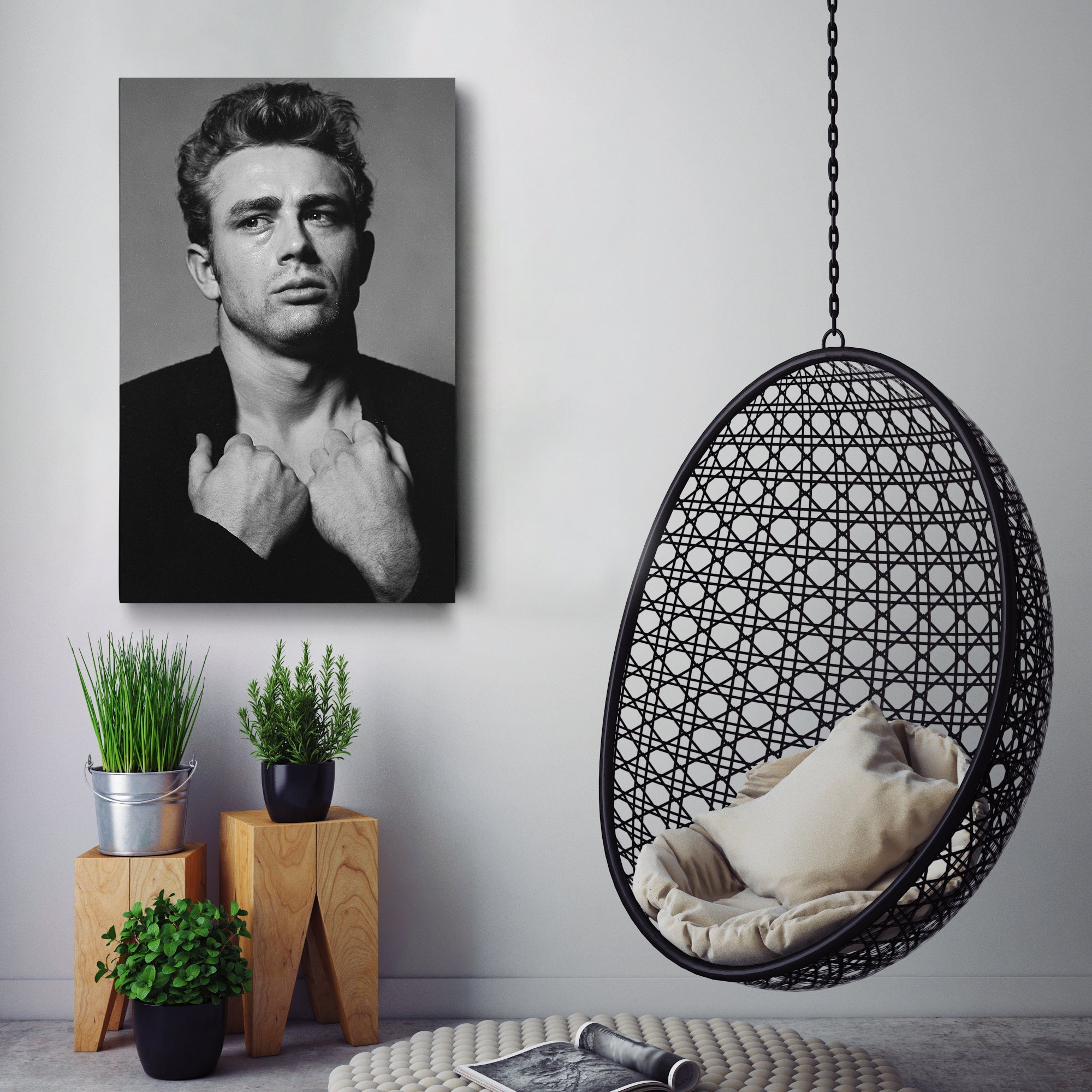 James Dean Canvas – Classic Hollywood Wall Art Gift for Film Buffs and Icon Lovers