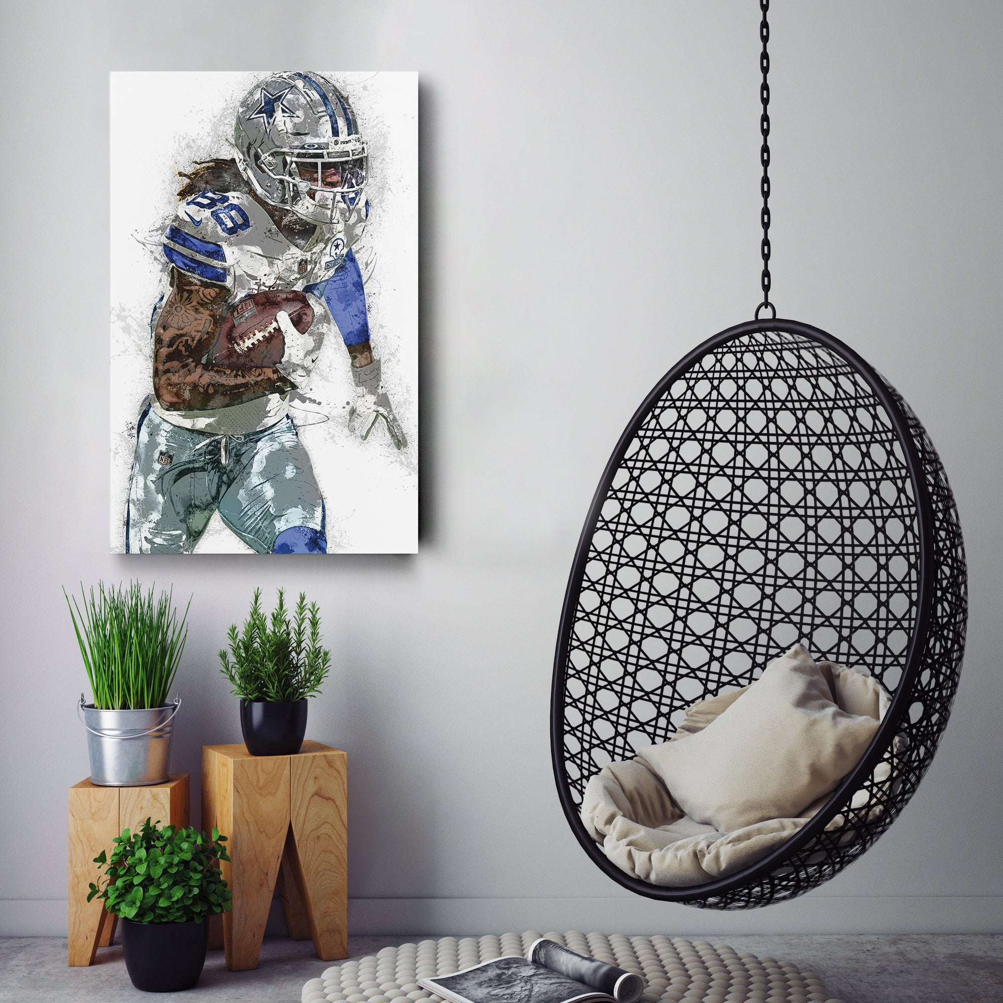 CeeDee Lamb Canvas Art – Dallas Cowboys Wall Decor