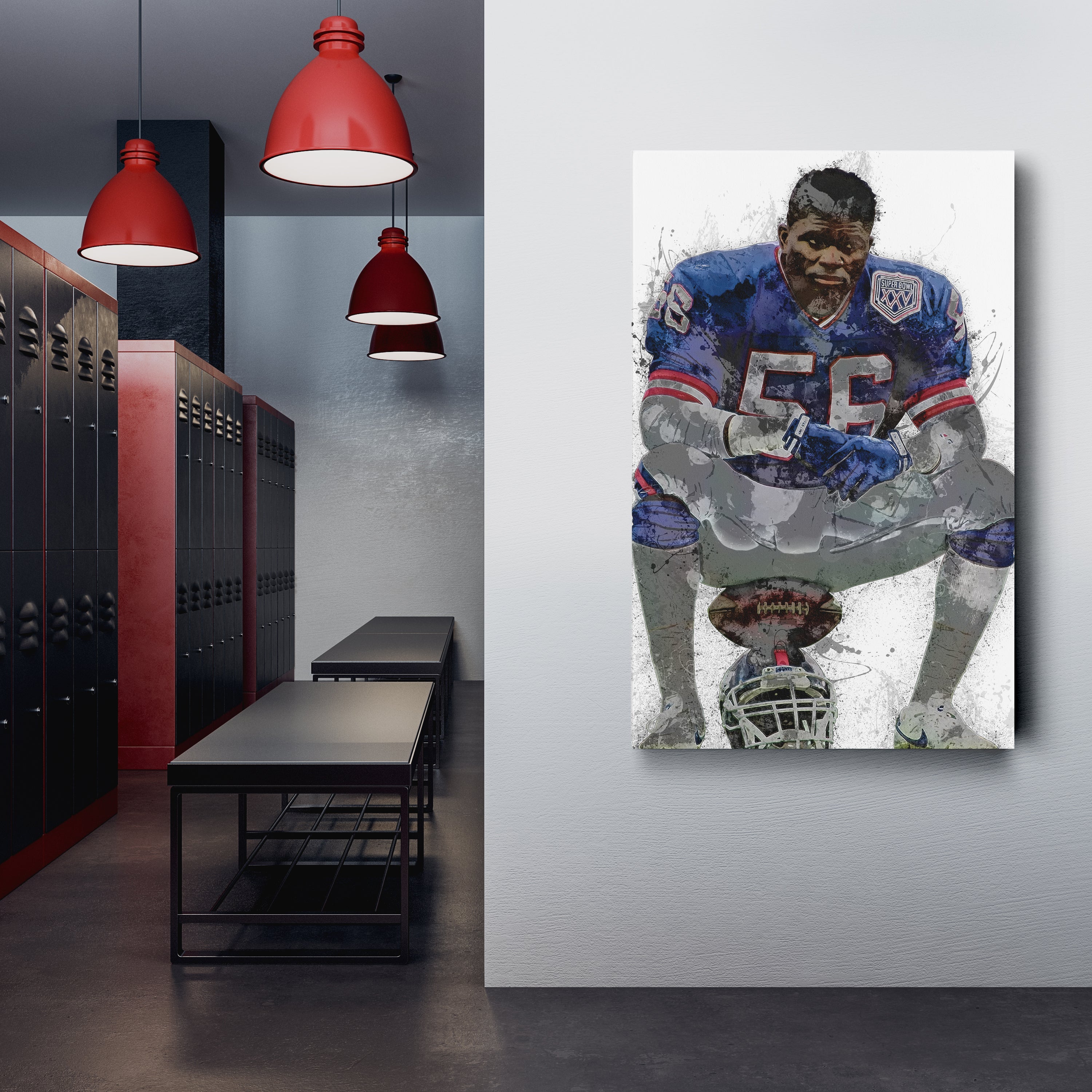 Lawrence Taylor Canvas Art – New York Giants Wall Decor