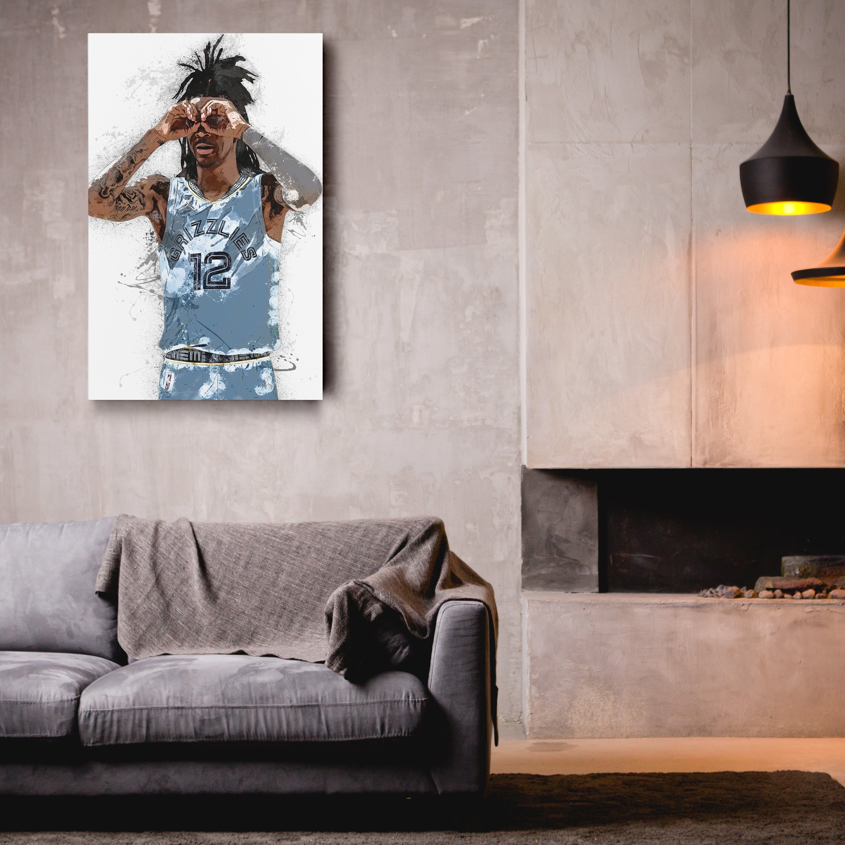 Ja Morant Canvas Art – Memphis Grizzlies Wall Decor