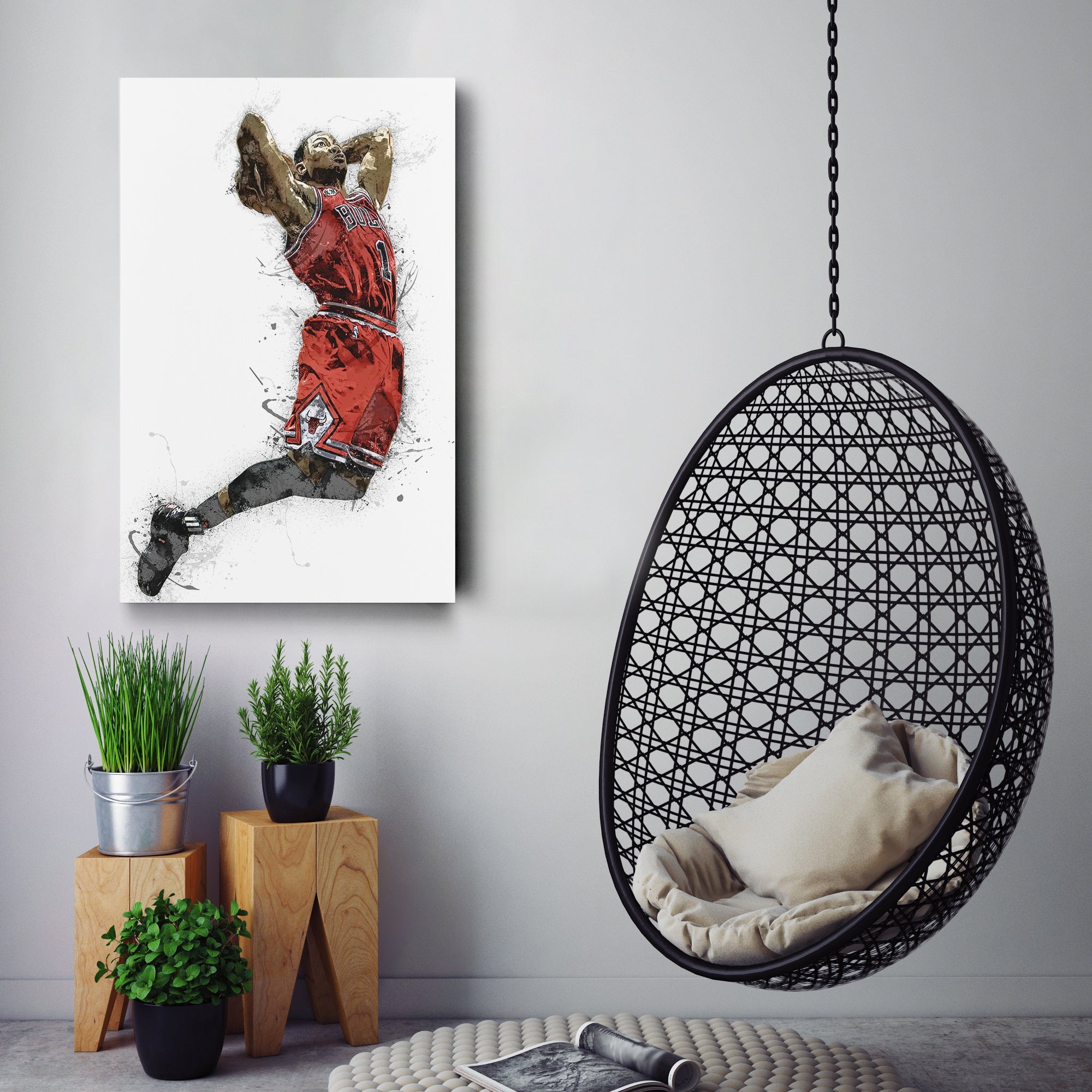 Derrick Rose Canvas Art – Chicago Bulls Wall Decor