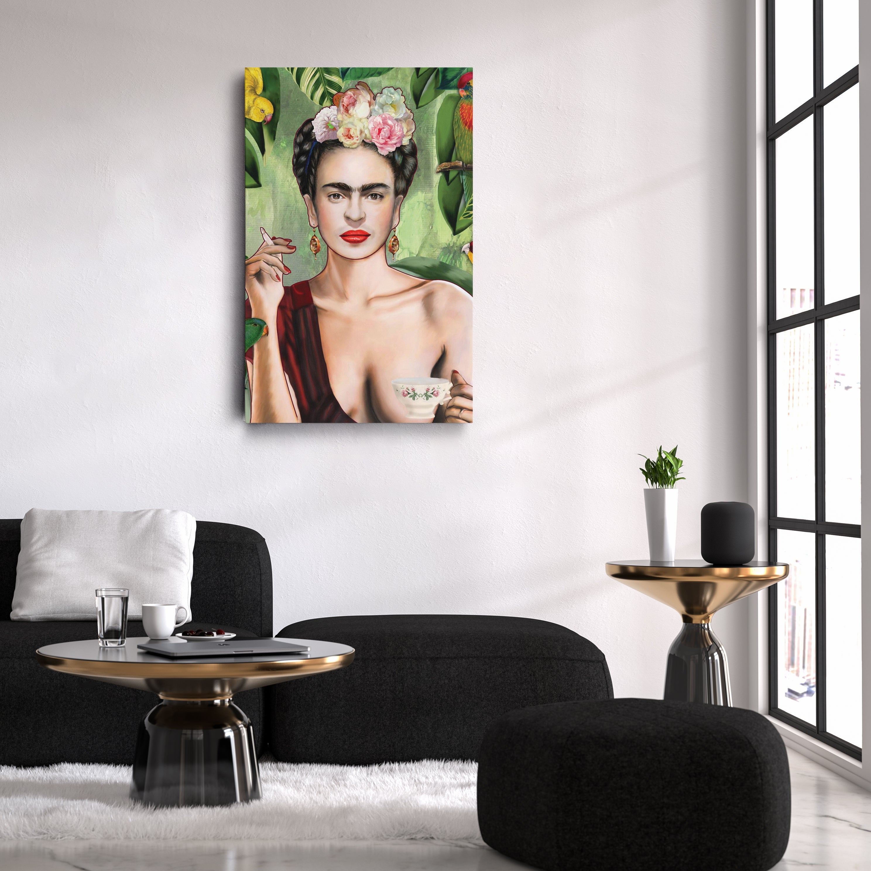 Frida Kahlo Canvas Art – Colorful Painter Wall Decor