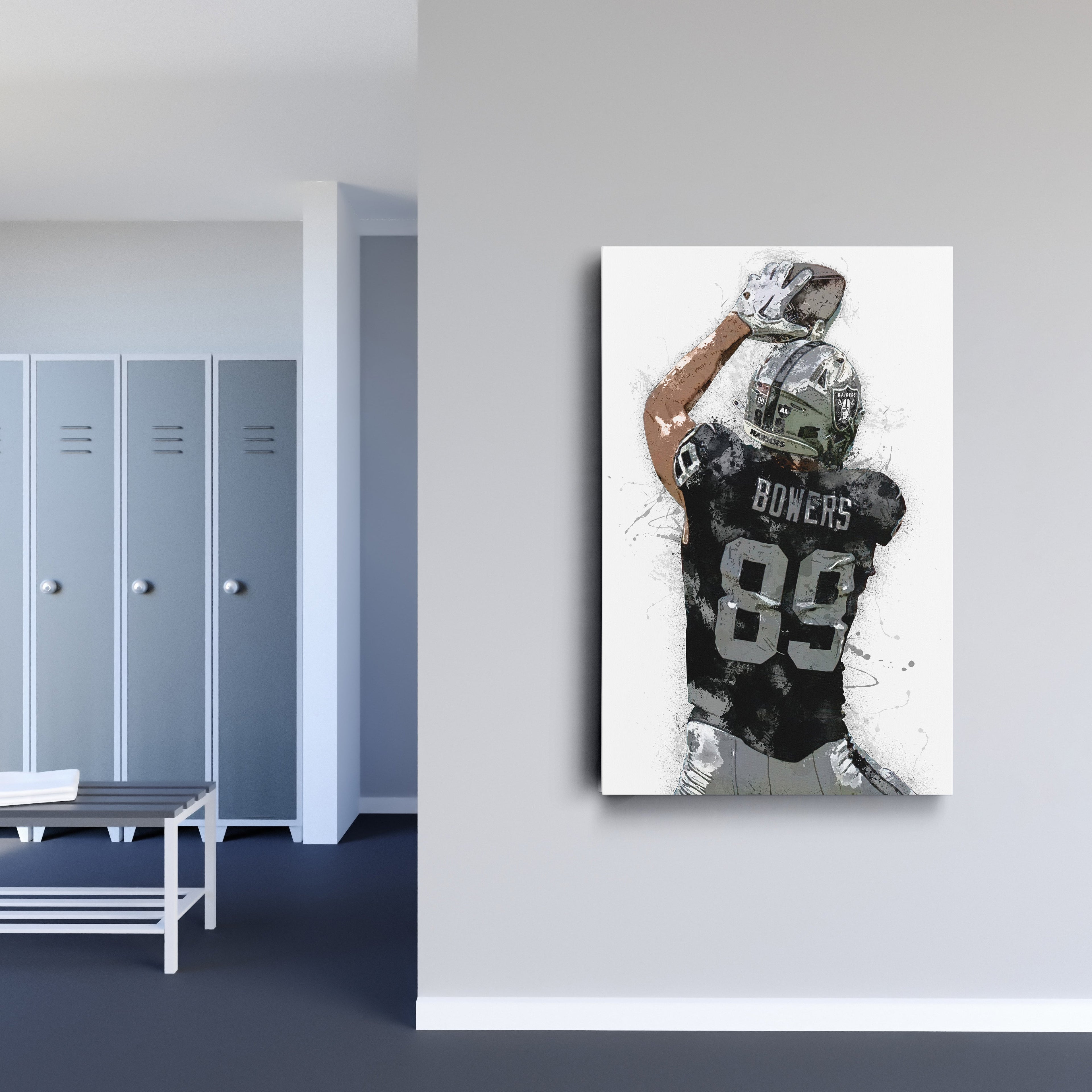 Brock Bowers Canvas Art – Las Vegas Raiders Wall Decor