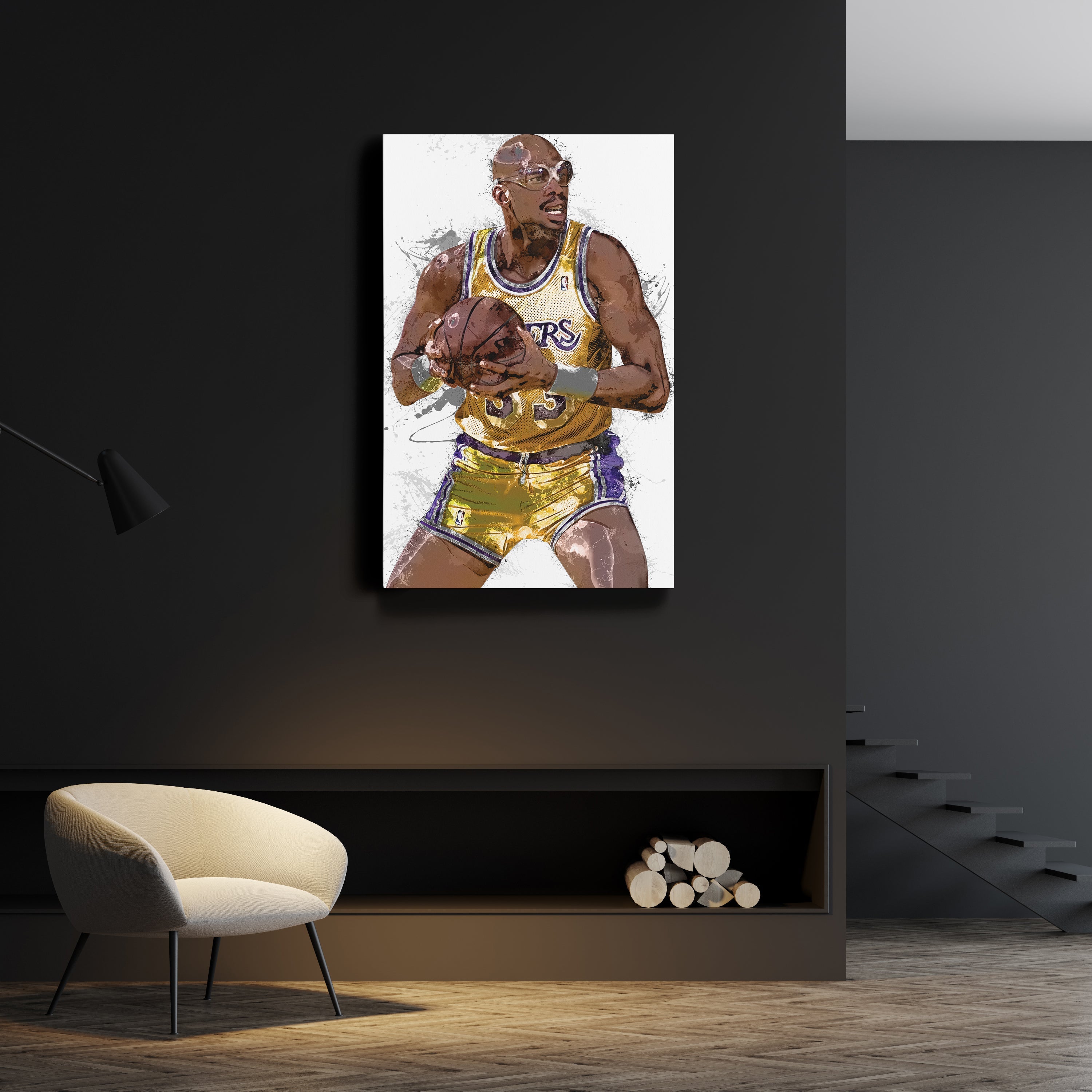 Kareem Abdul-Jabbar Canvas Art – Los Angeles Lakers Wall Decor