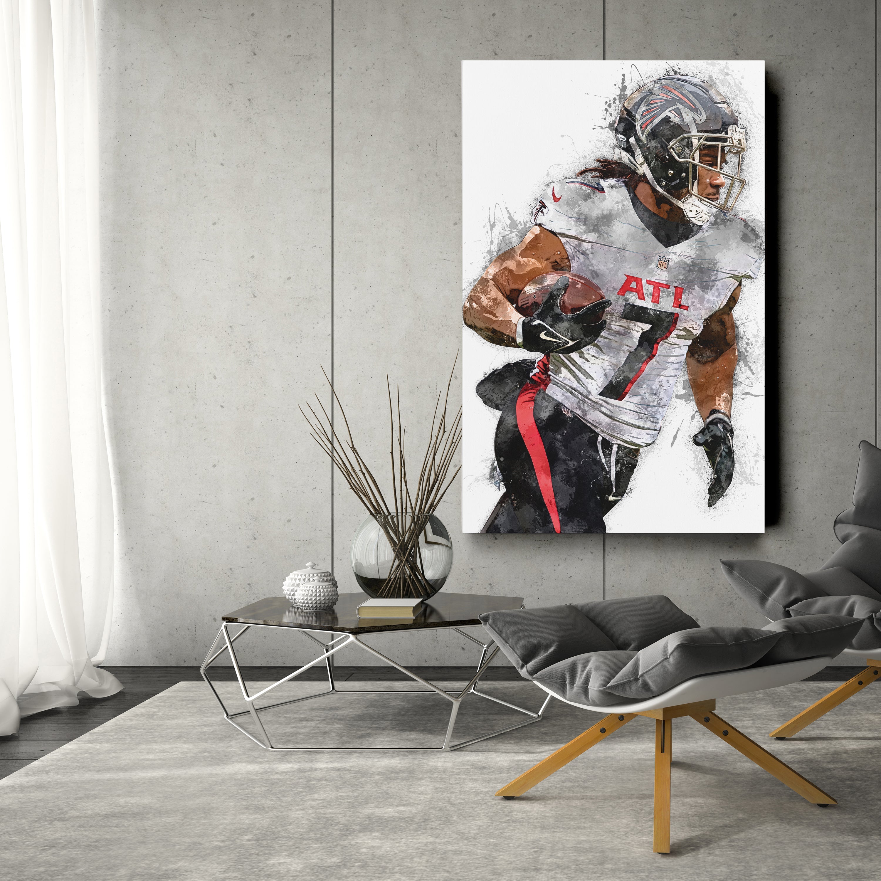Bijan Robinson Canvas Art – Atlanta Falcons Wall Decor