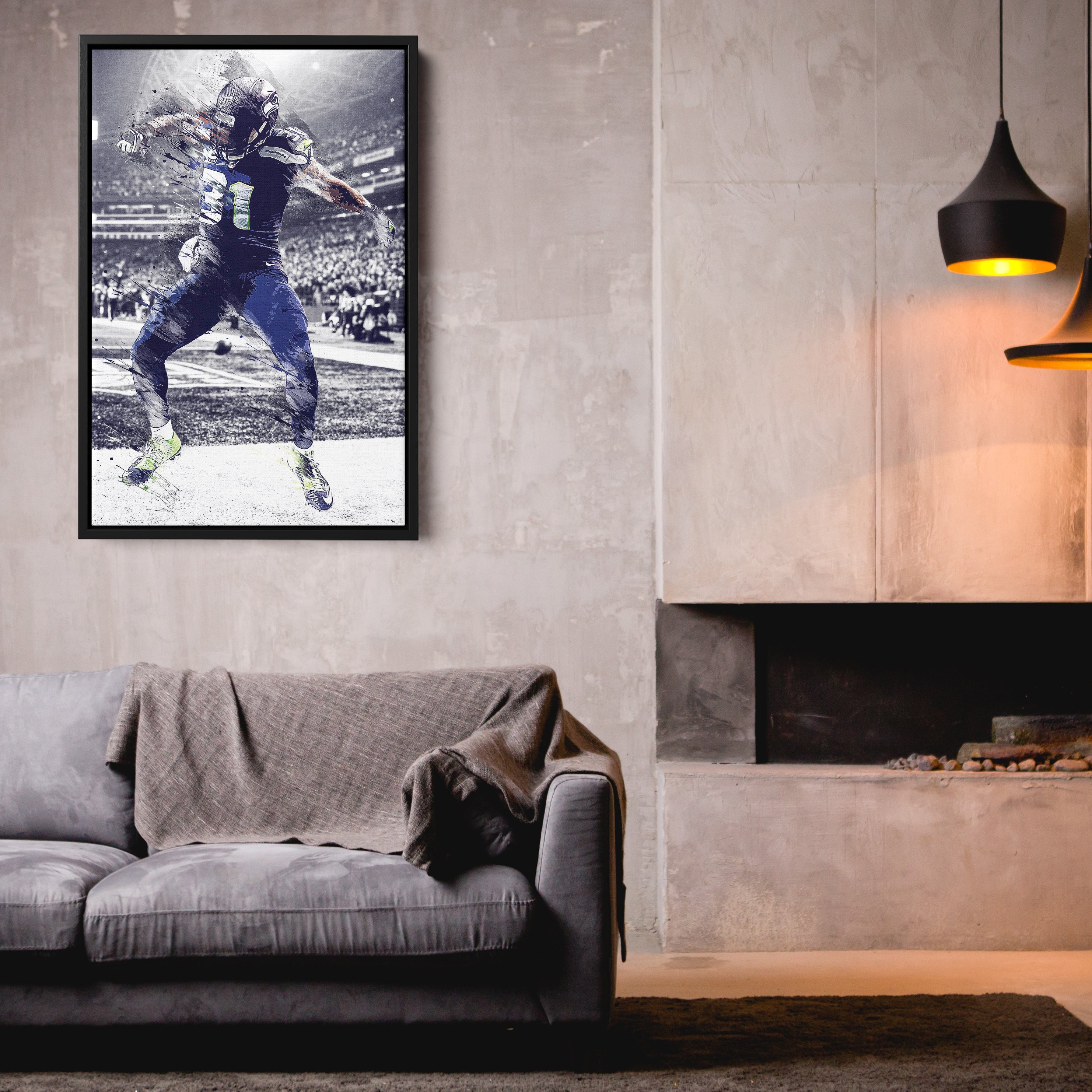 Kam Chancellor Canvas Art – Seahawks Celebration Decor