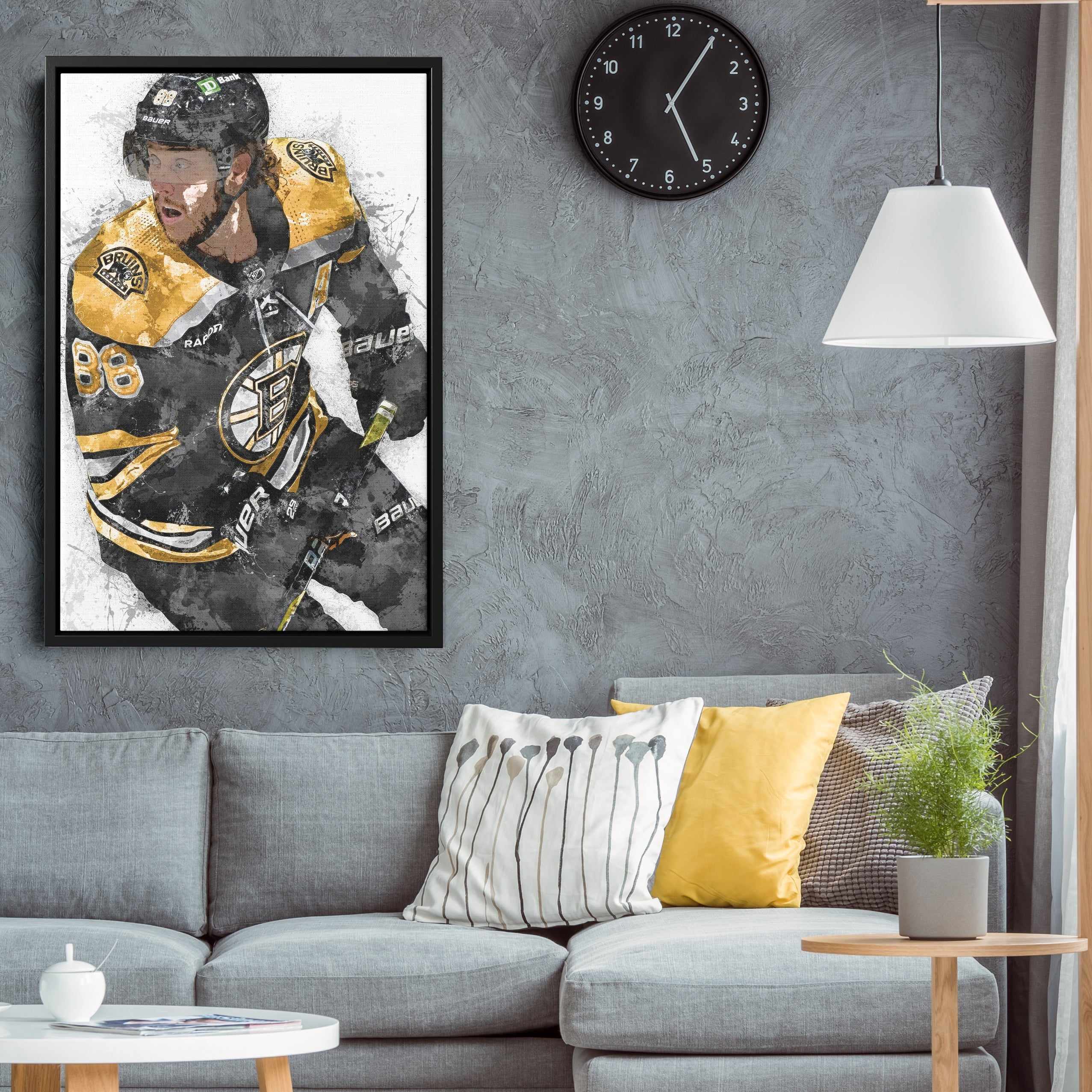 David Pastrnak Canvas Art – Boston Bruins Wall Decor