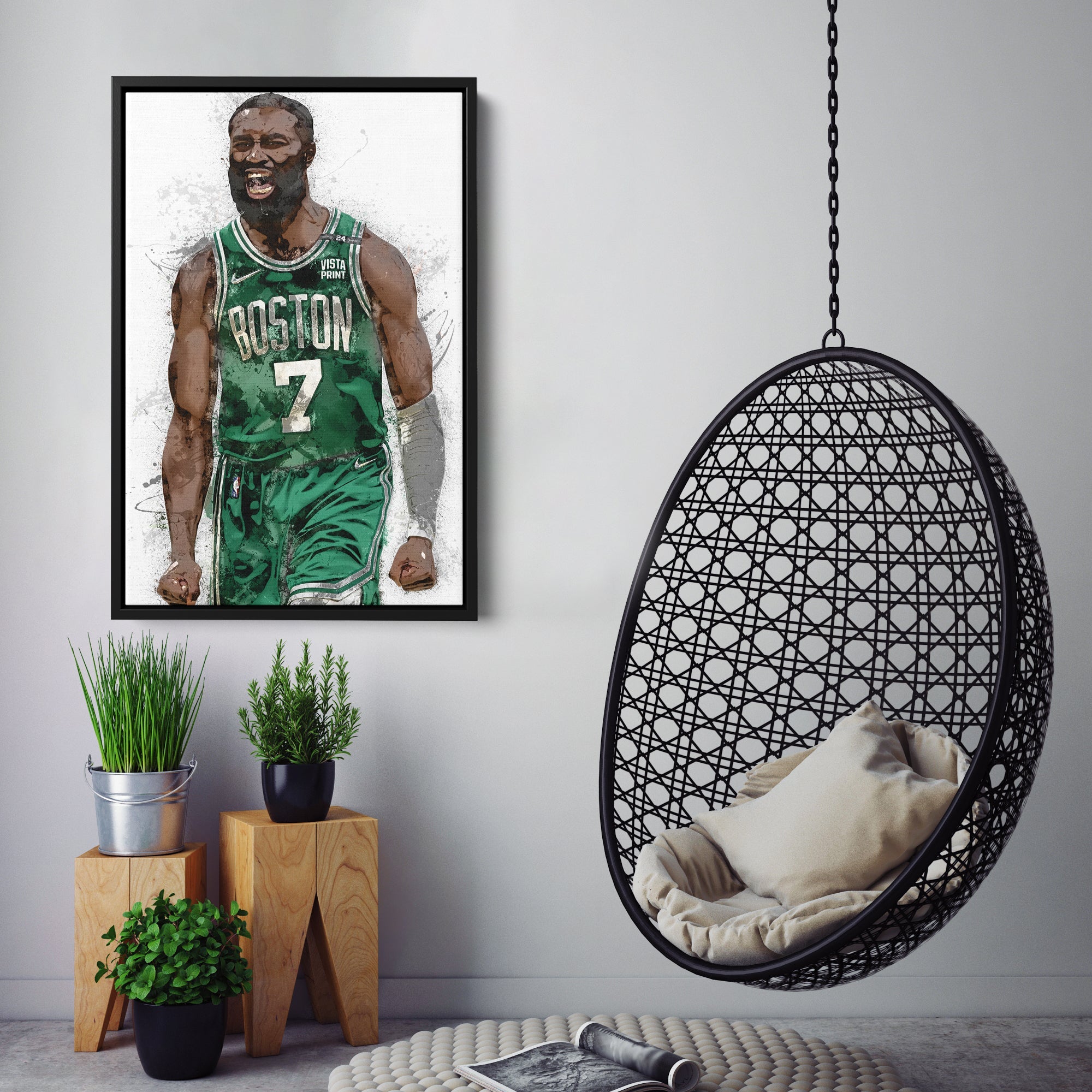 Jaylen Brown Canvas Art – Boston Celtics Wall Decor