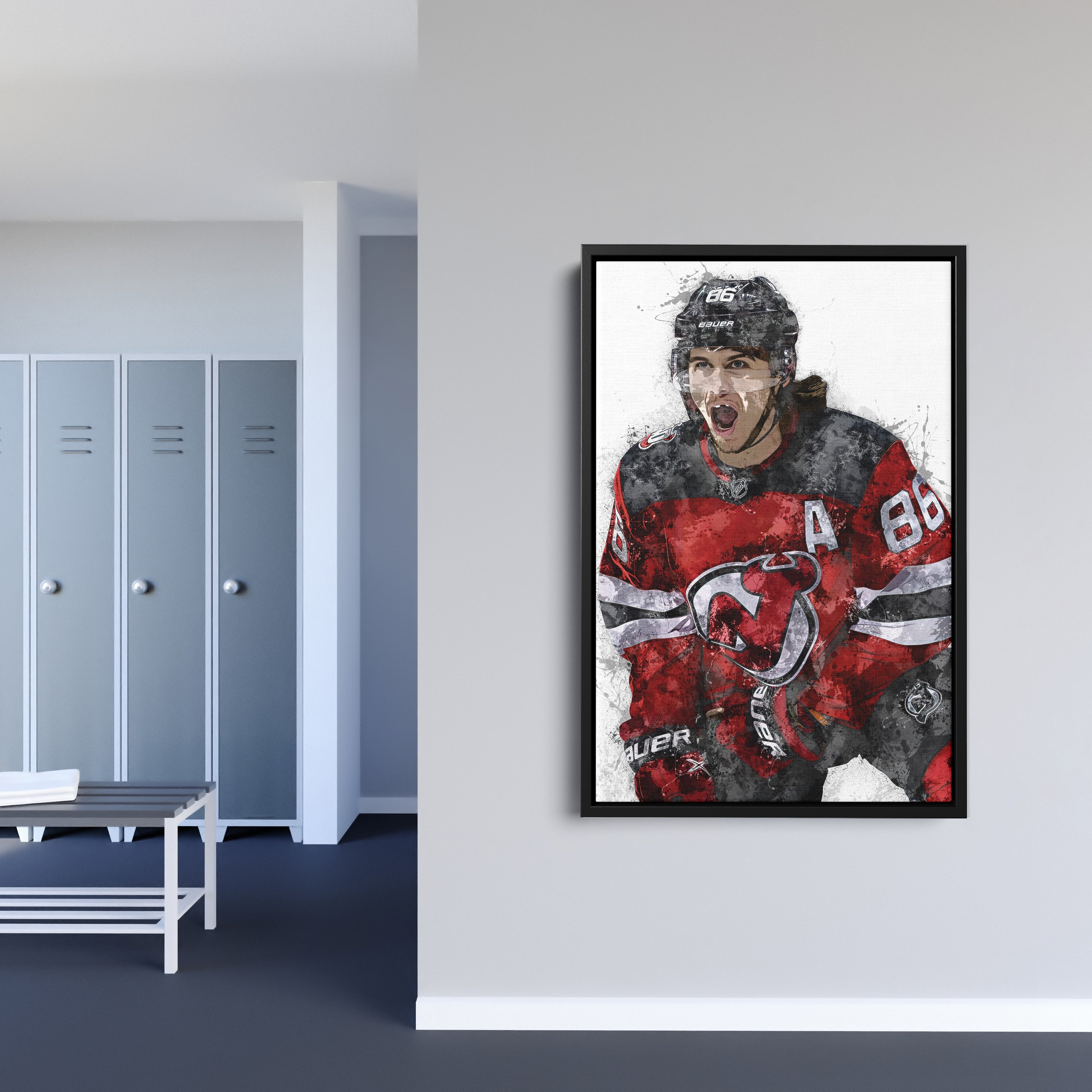 Jack Hughes Canvas Art – New Jersey Devils Wall Decor