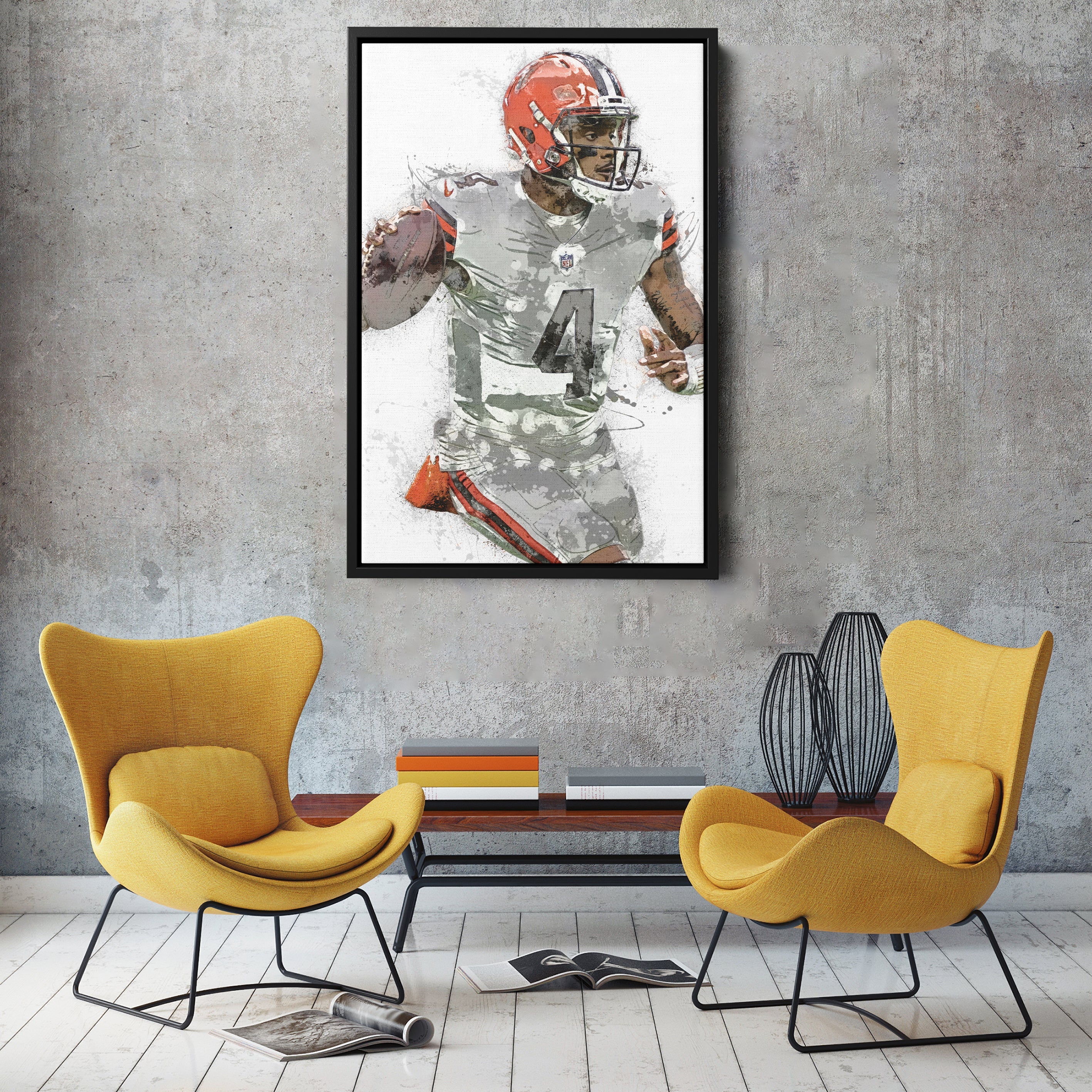 Deshaun Watson Canvas Art – Cleveland Browns Wall Decor