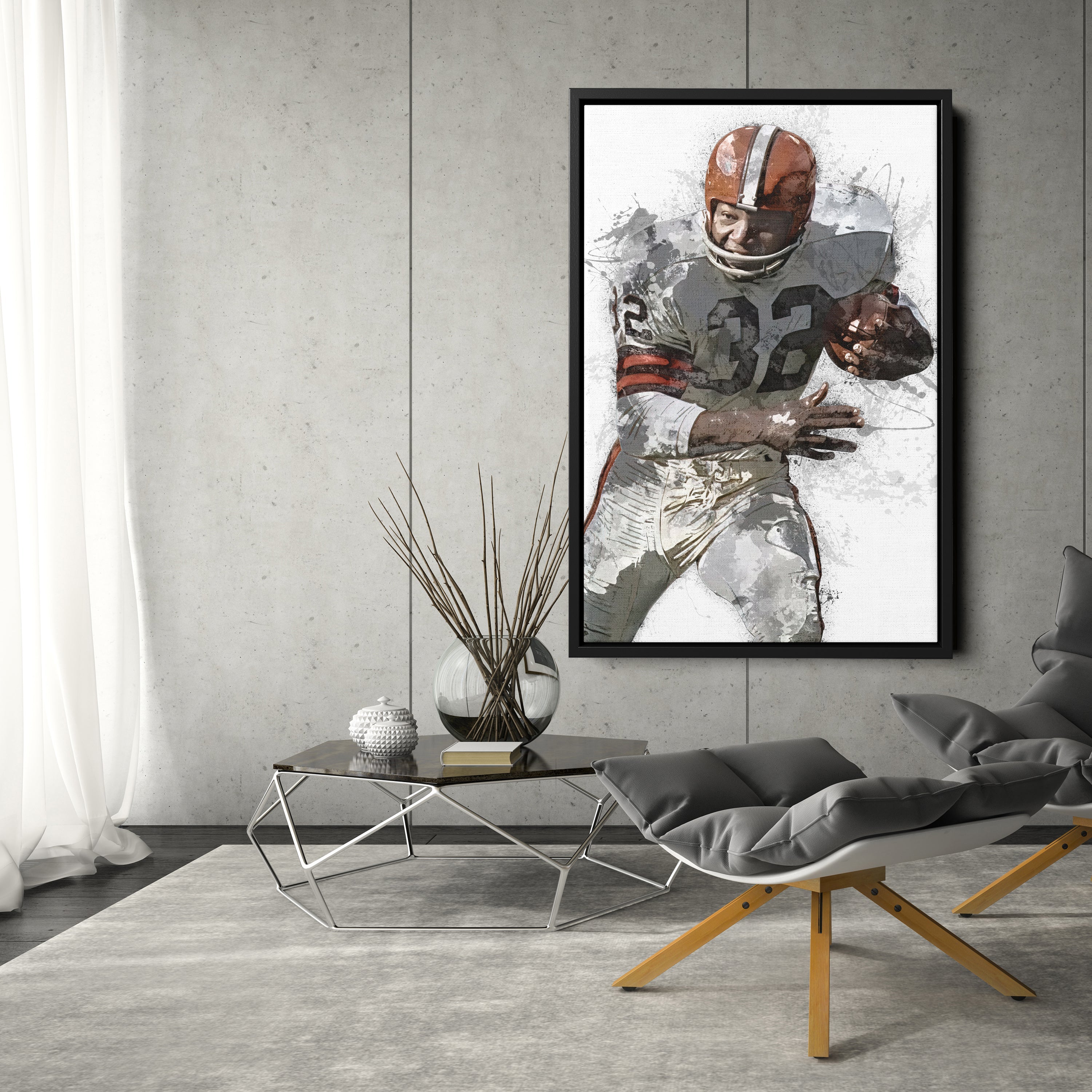 Jim Brown Canvas Art – Cleveland Browns Wall Decor
