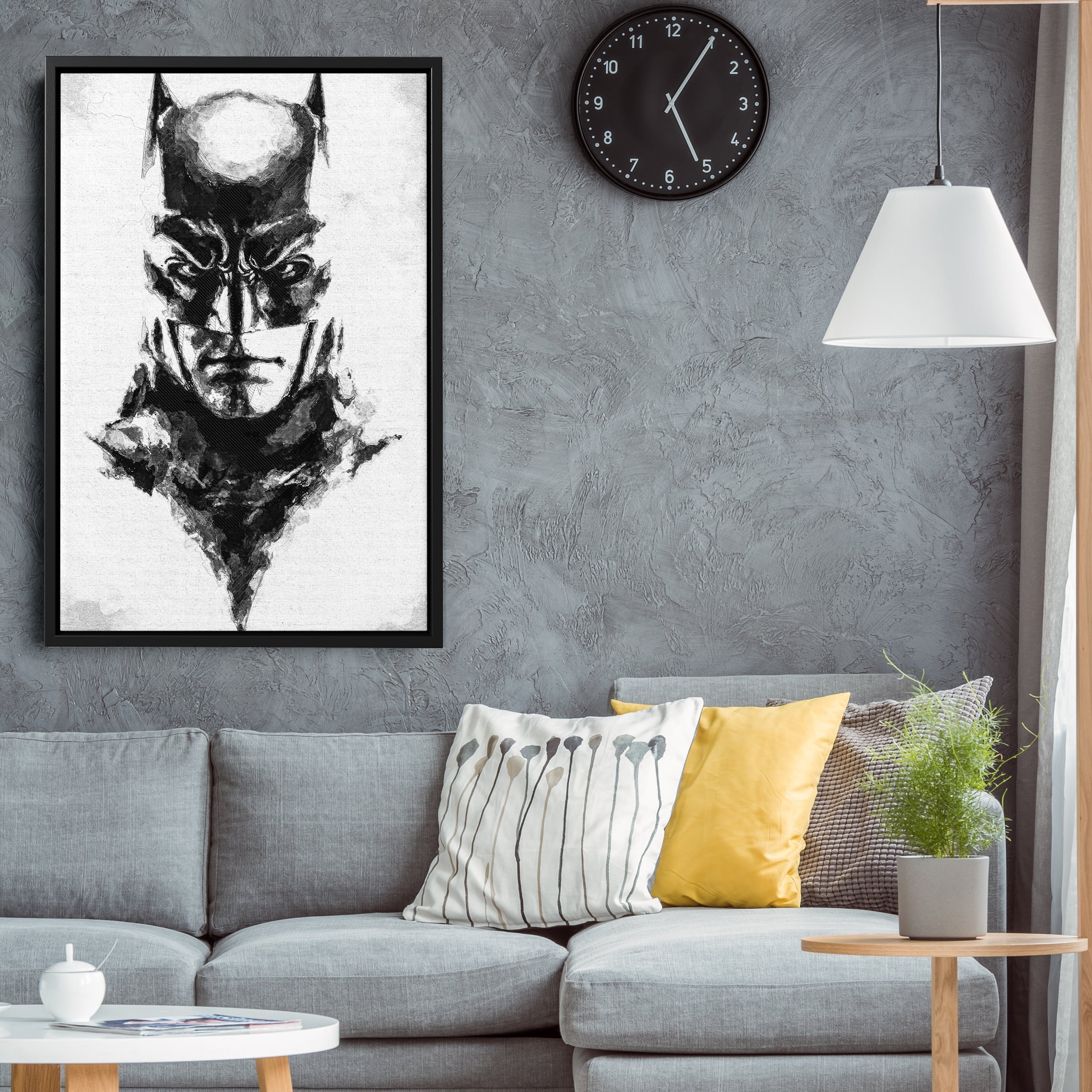 Batman Face Canvas – DC Comics Wall Art Gift for Superhero Fans and Man Cave Decor