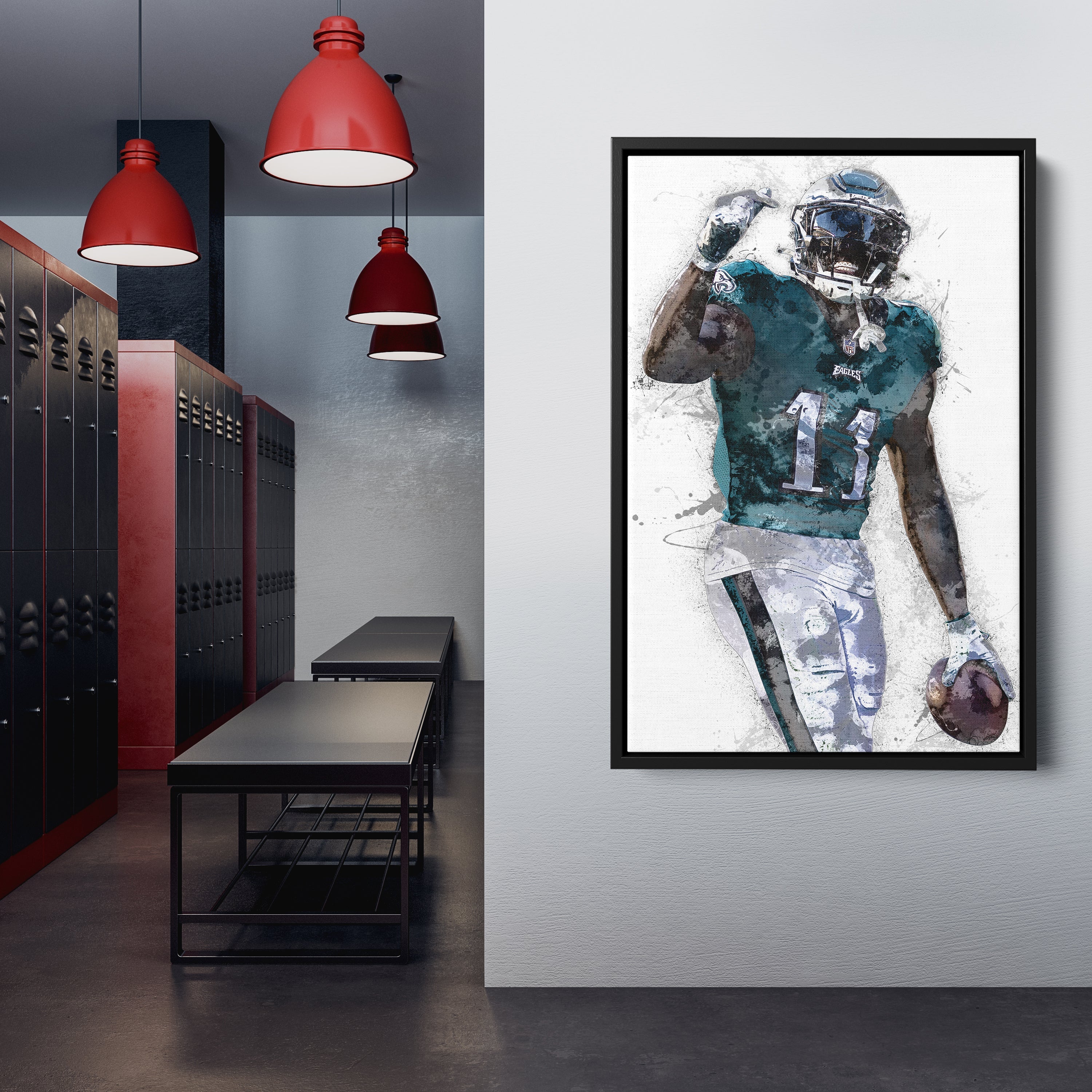A.J. Brown Canvas Art - Philadelphia Eagles Wall Decor