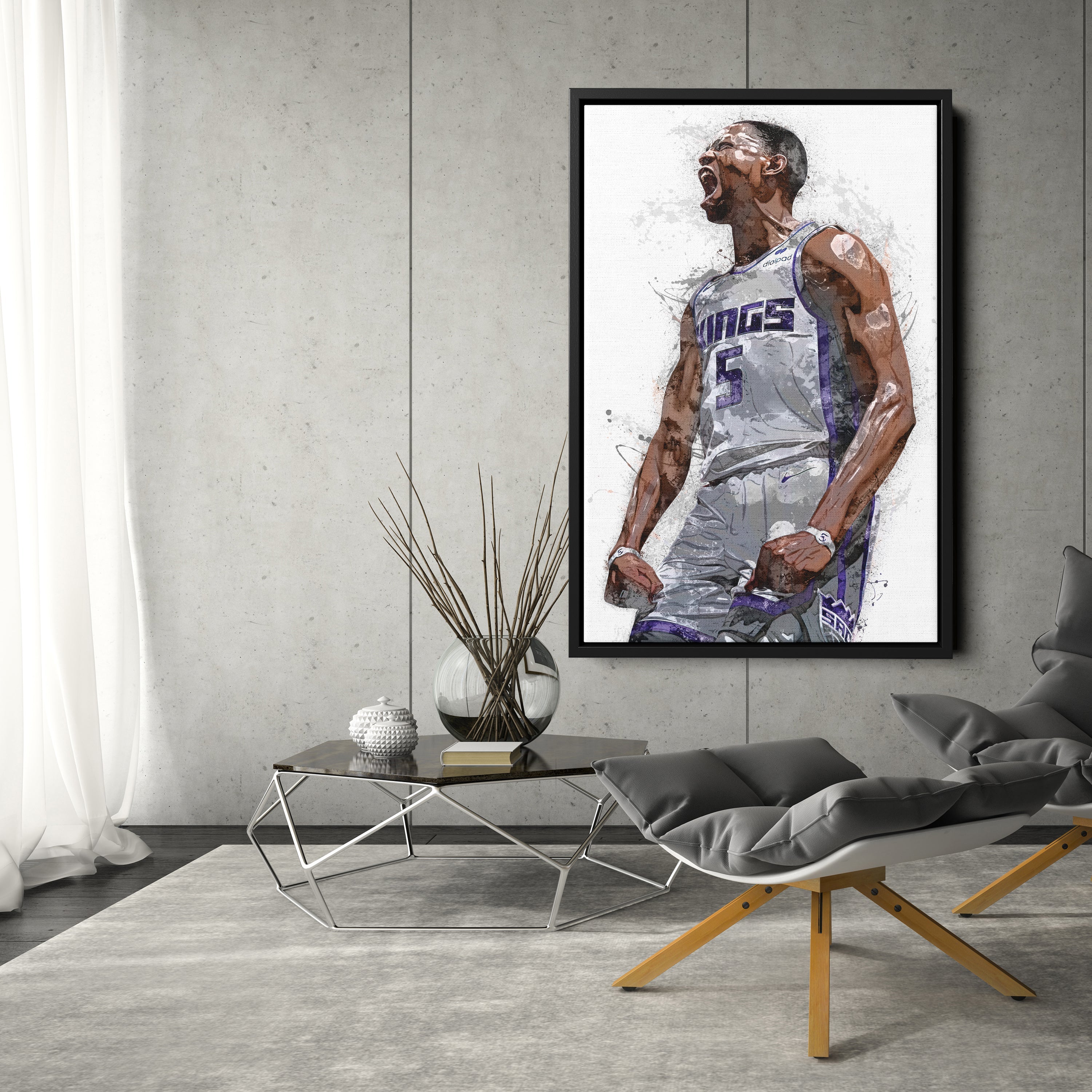 De'Aaron Fox Canvas Art – Sacramento Kings Wall Decor