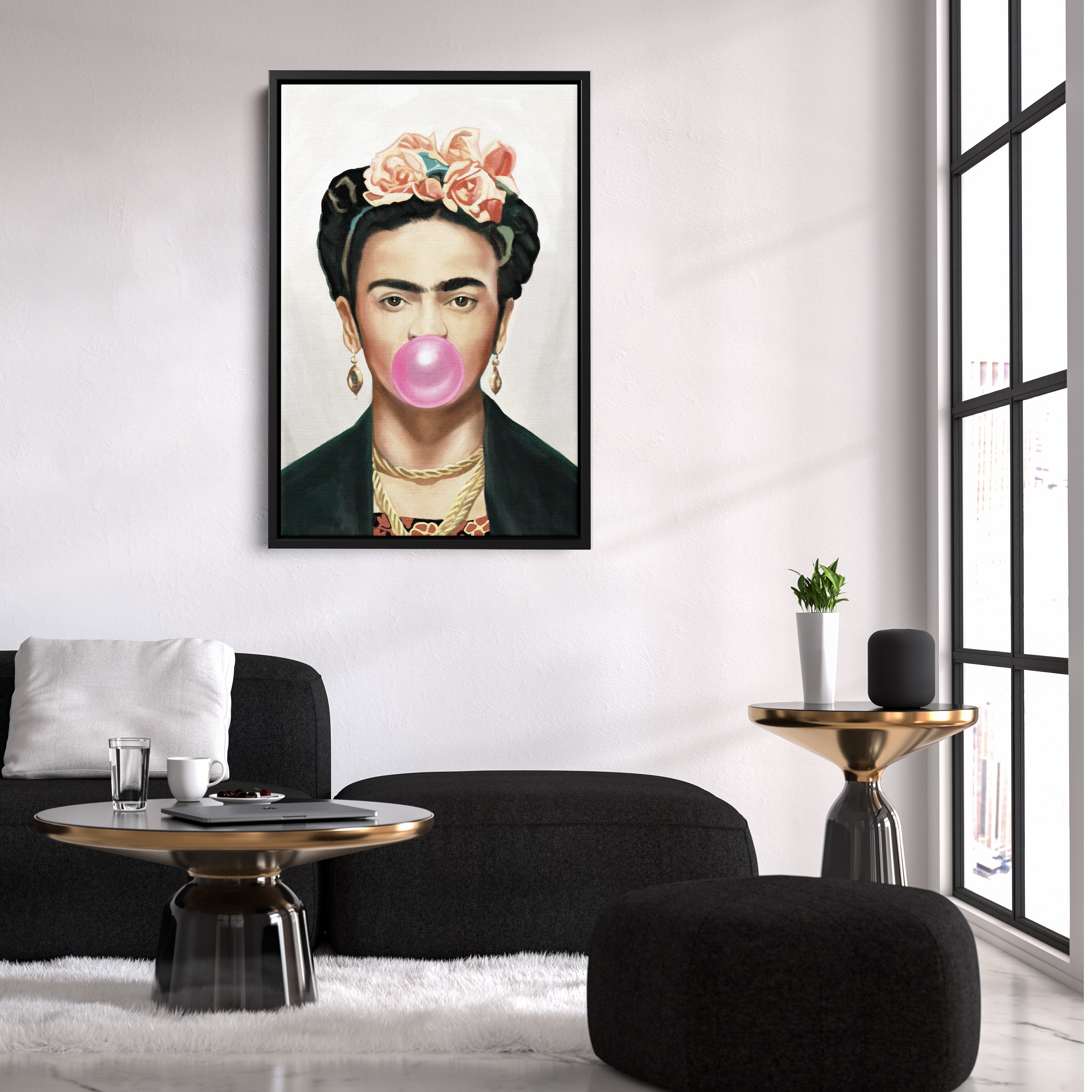 Frida Kahlo Gum Canvas – Iconic Artist Wall Art Gift for Feminist & Art Lovers
