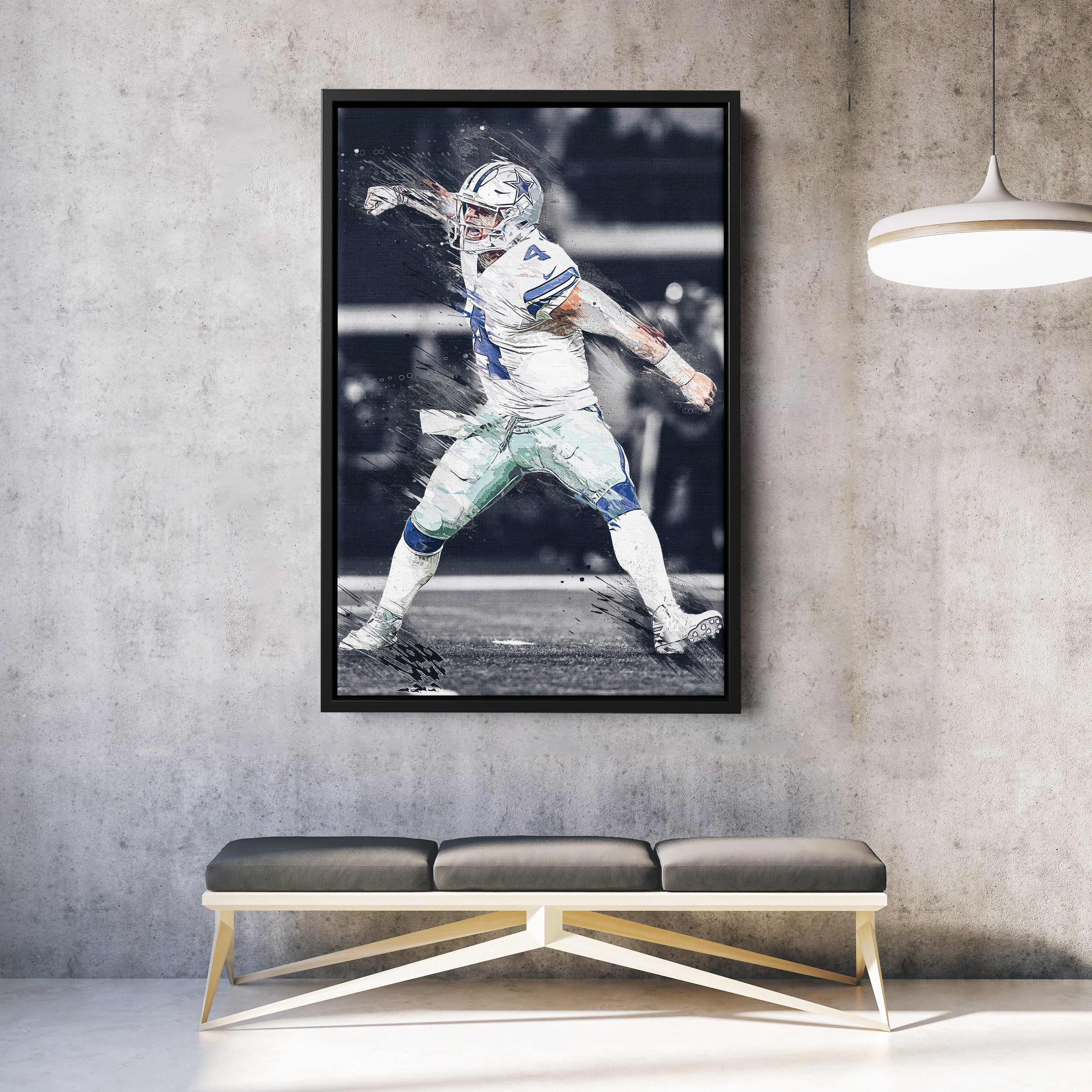 Dak Prescott Canvas Art – Cowboys Celebration Wall Decor