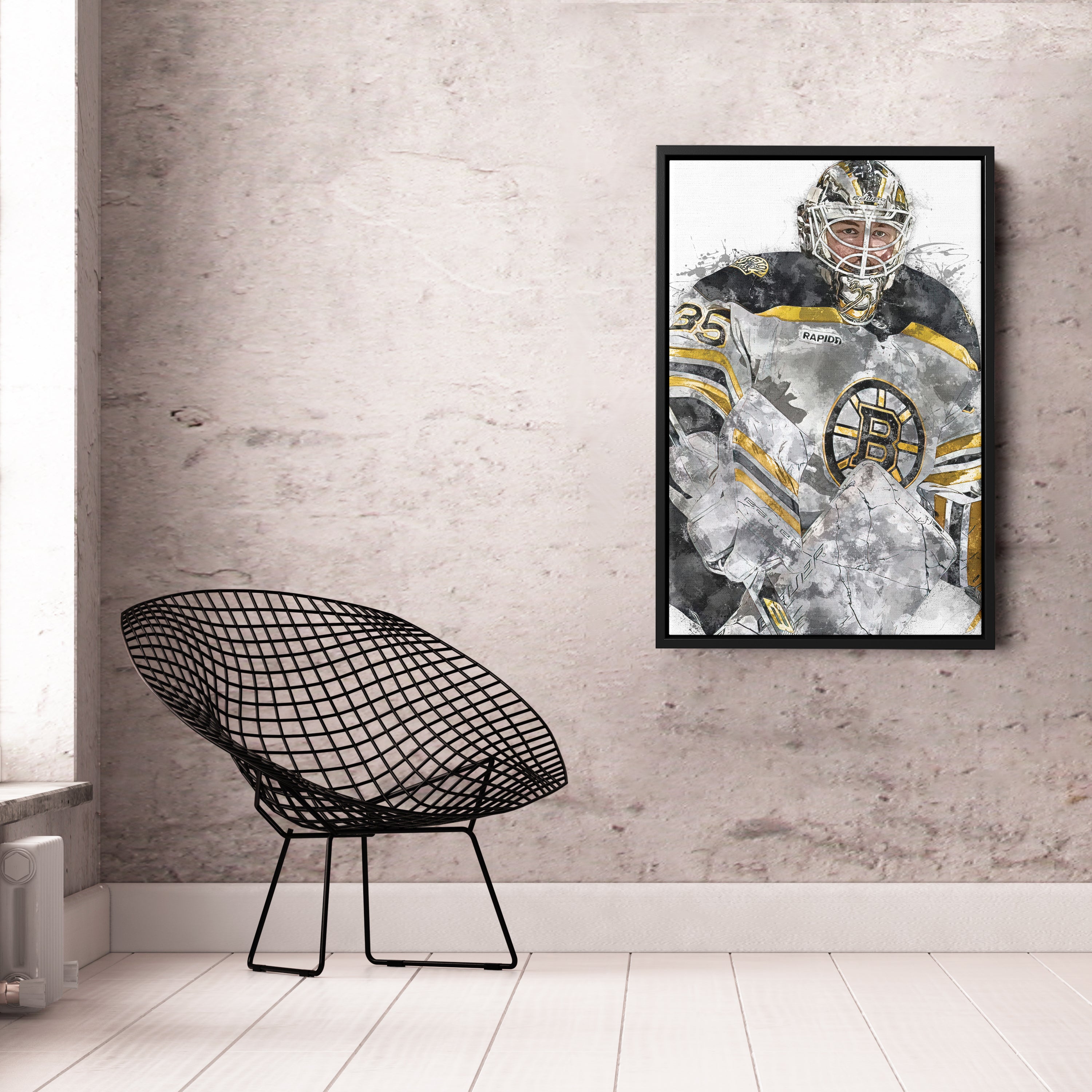Linus Ullmark Canvas Art – Boston Bruins Wall Decor