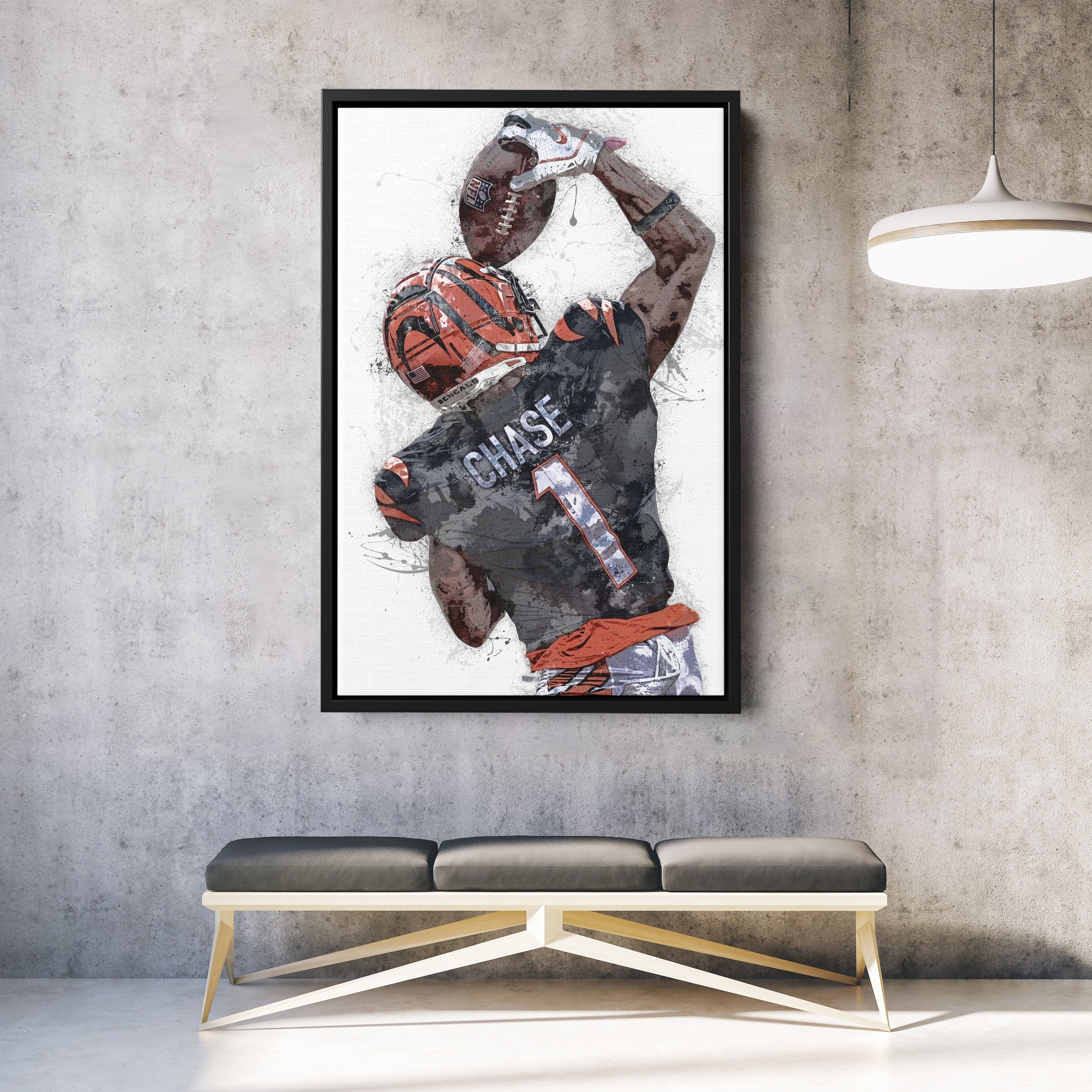 Ja'Marr Chase Bengals Canvas Art – Cincinnati Bengals Wall Decor