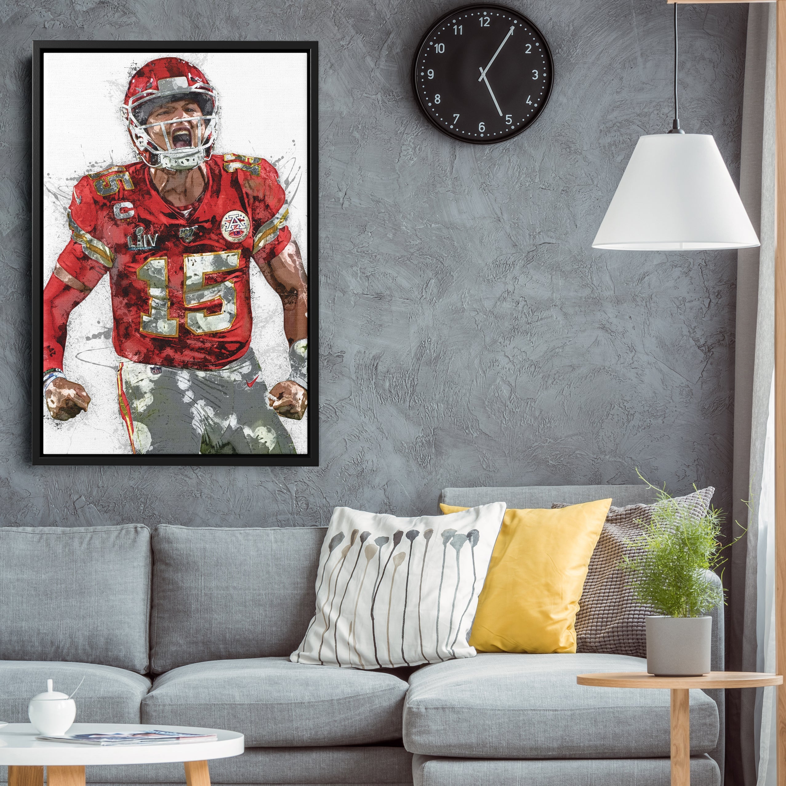 Patrick Mahomes Canvas Art – Kansas City Chiefs Wall Decor