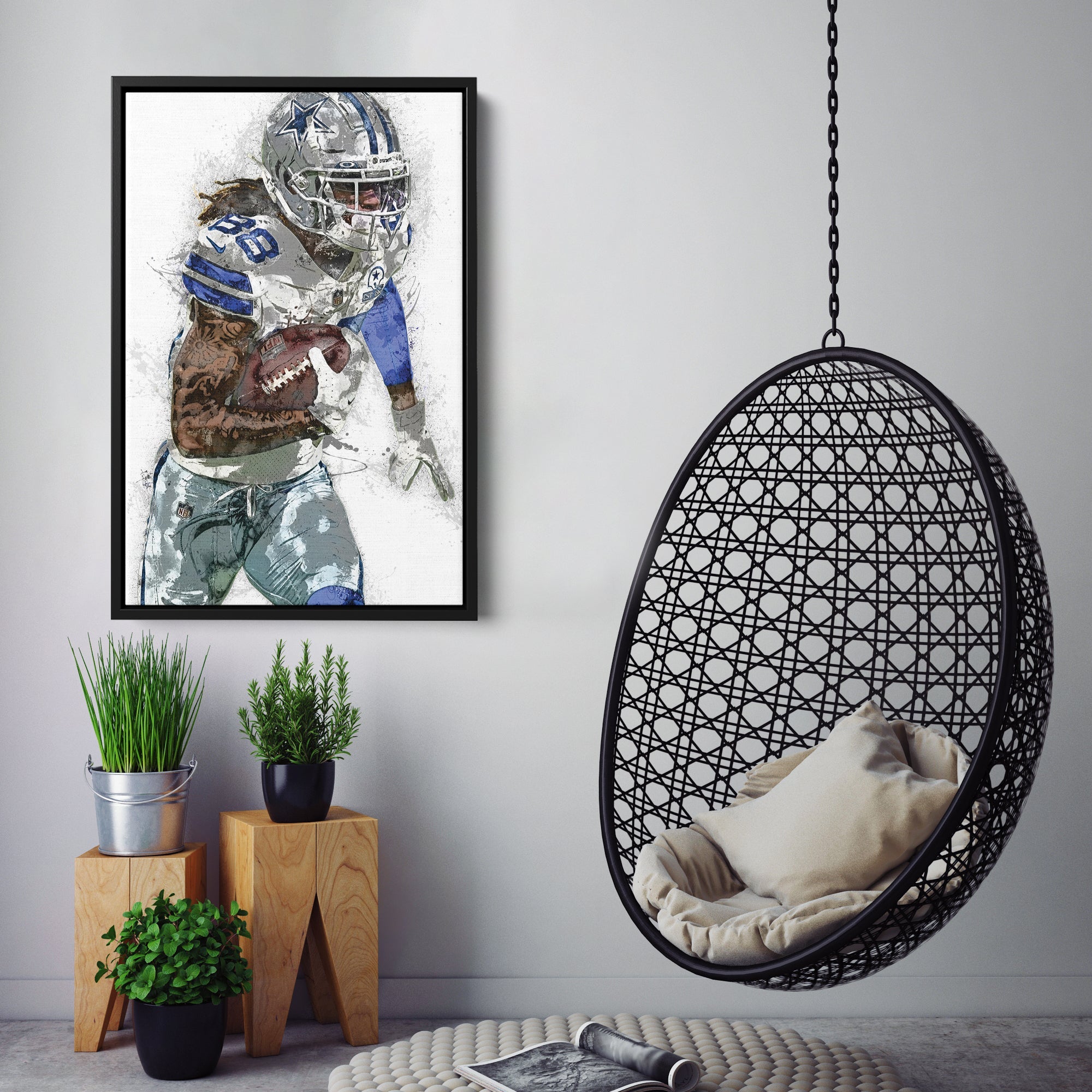 CeeDee Lamb Canvas Art – Dallas Cowboys Wall Decor
