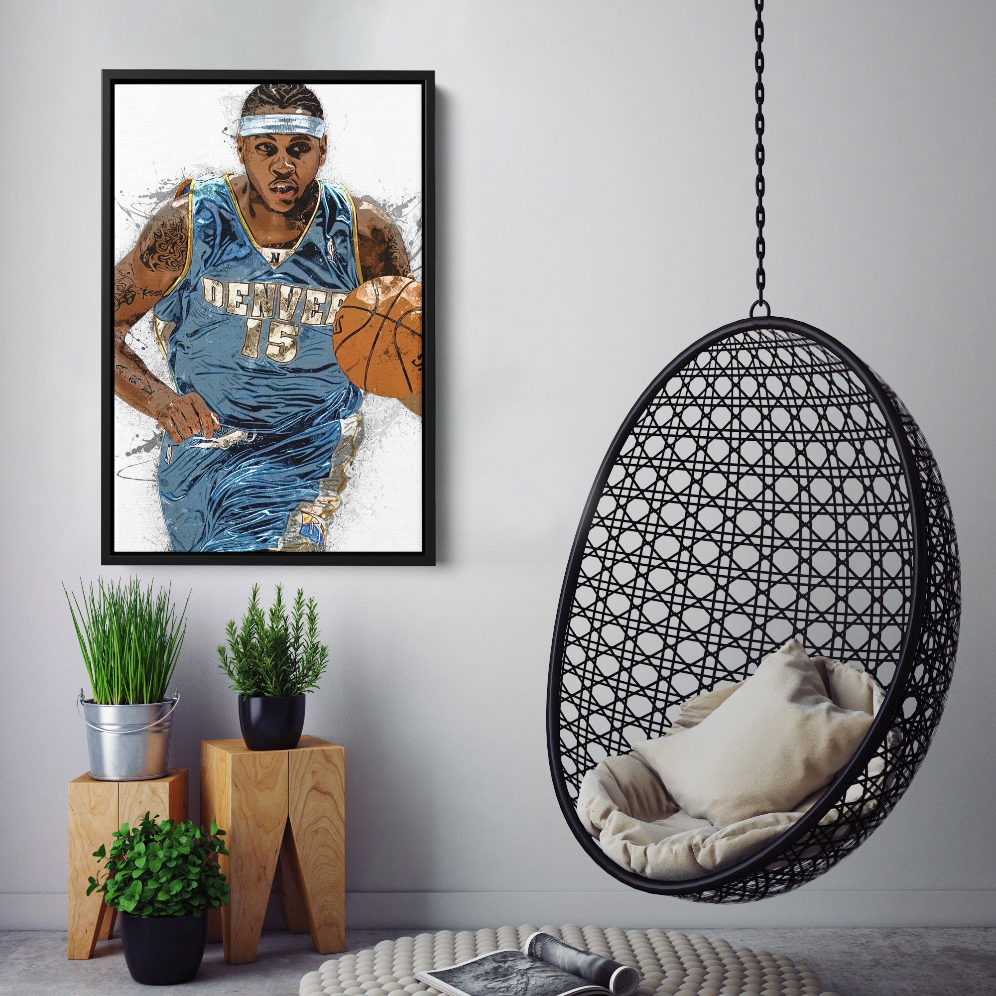Carmelo Anthony Canvas Art – Denver Nuggets Wall Decor