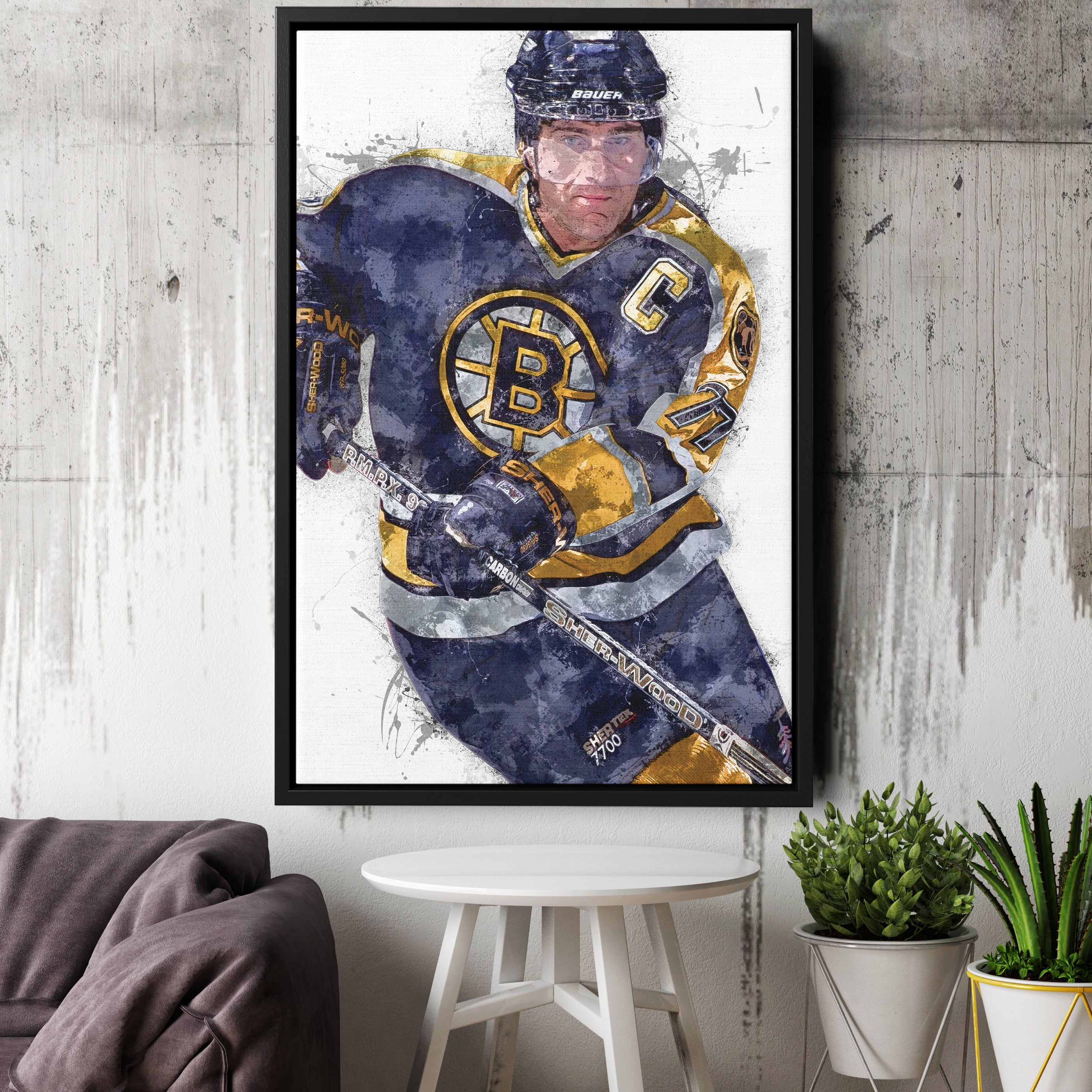 Ray Bourque Canvas Art – Boston Bruins Wall Decor