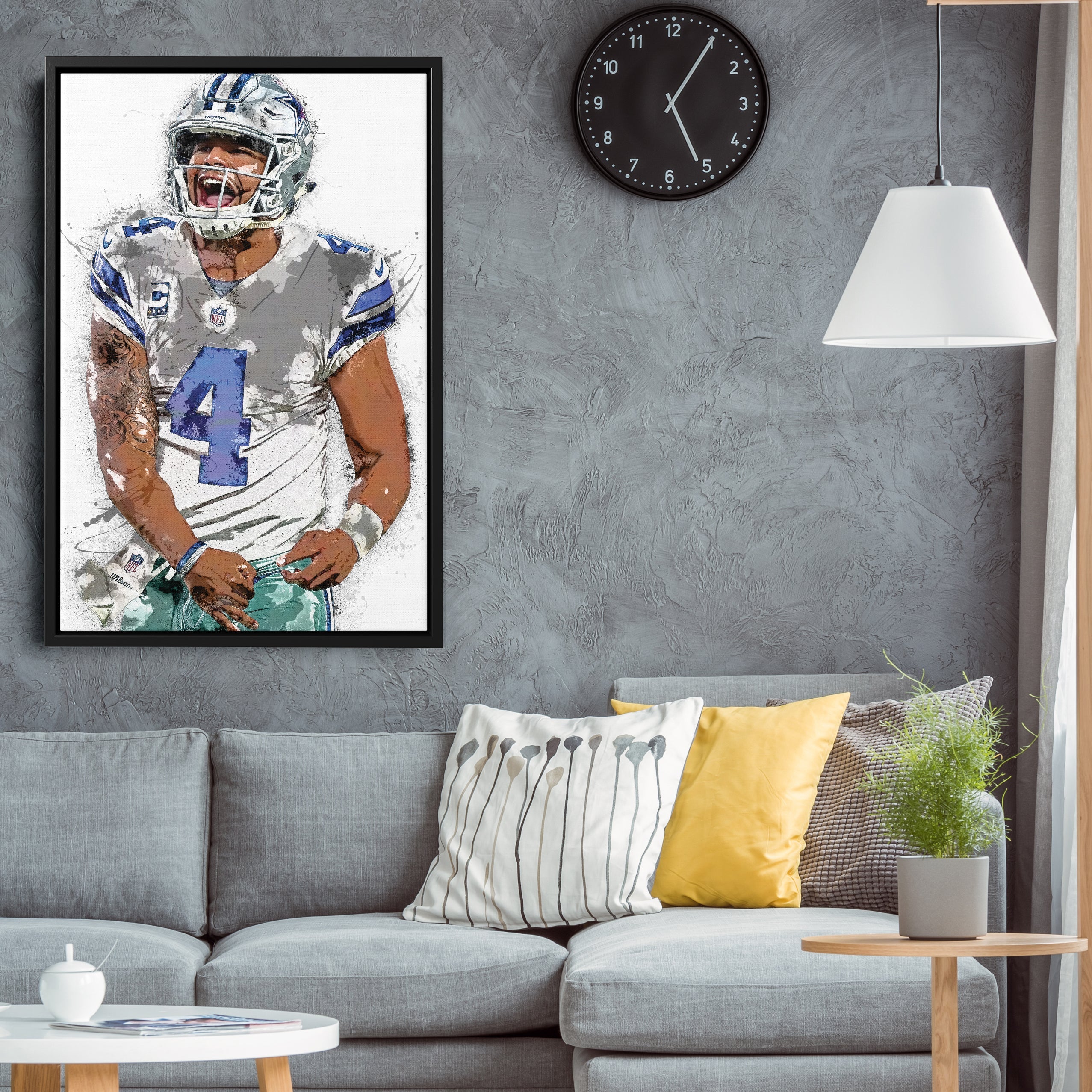Dak Prescott Canvas Art – Dallas Cowboys Wall Decor