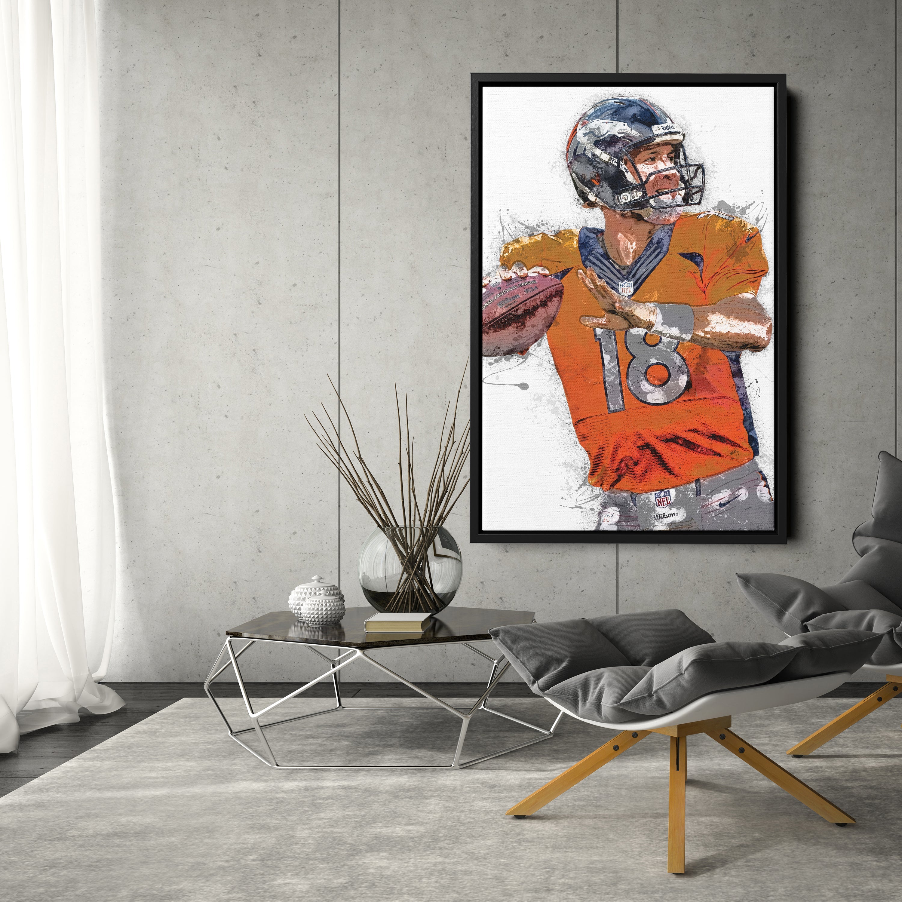 Peyton Manning Canvas Art – Denver Broncos Wall Decor