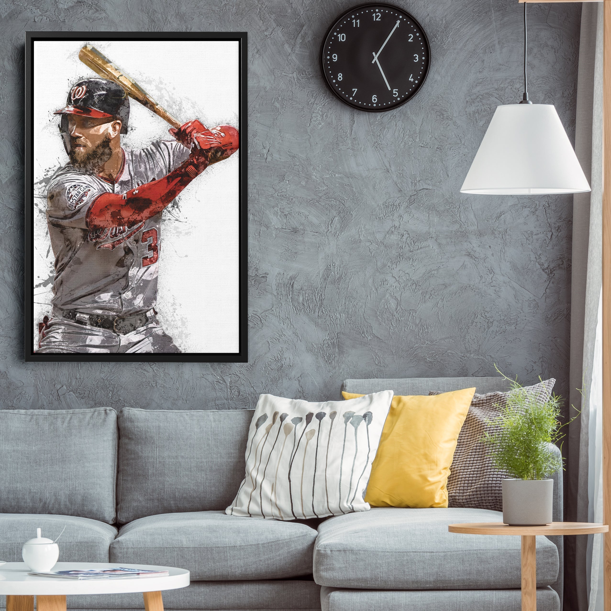 Bryce Harper Canvas Art – Washington Nationals Wall Decor