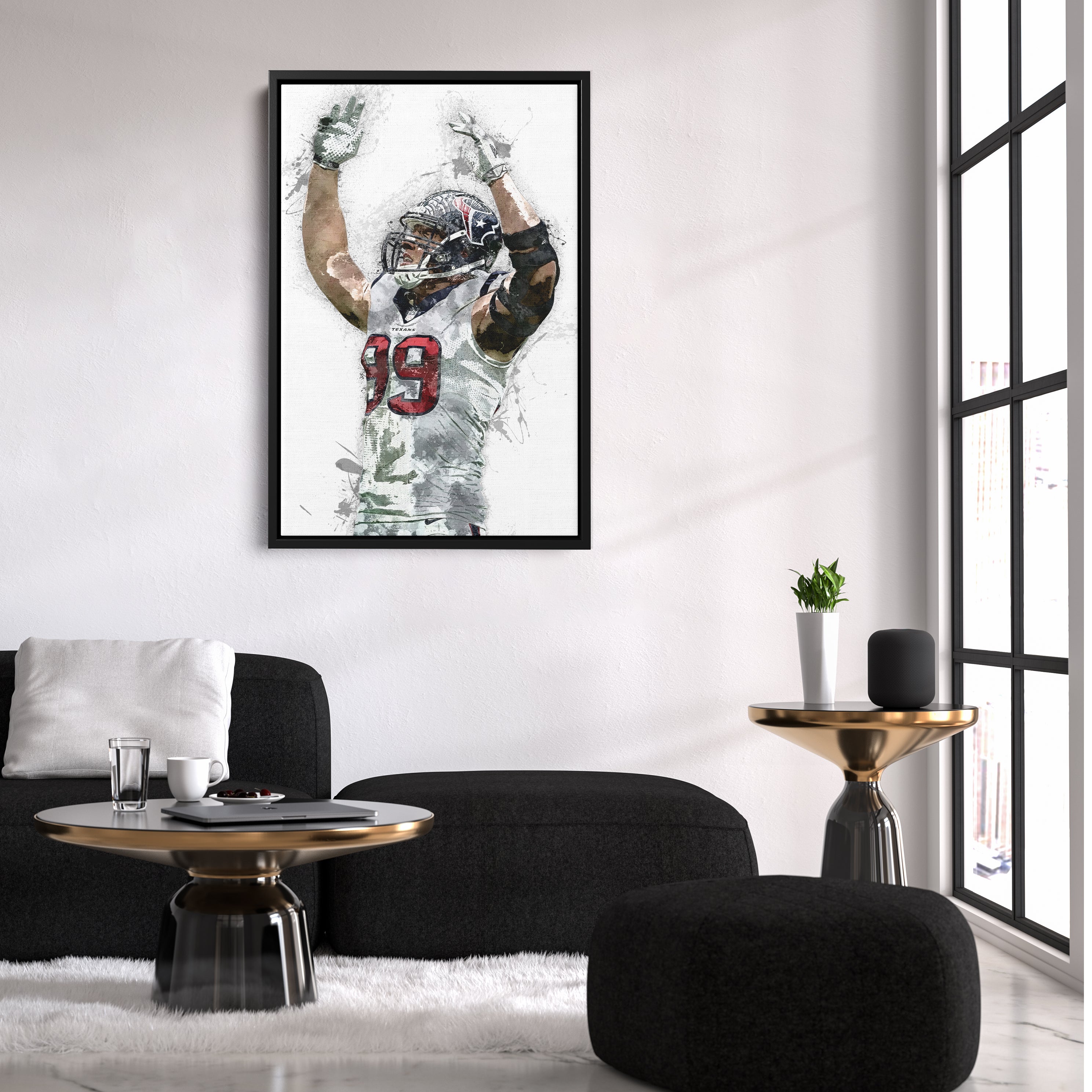 J.J. Watt Canvas Art – Houston Texans Wall Decor