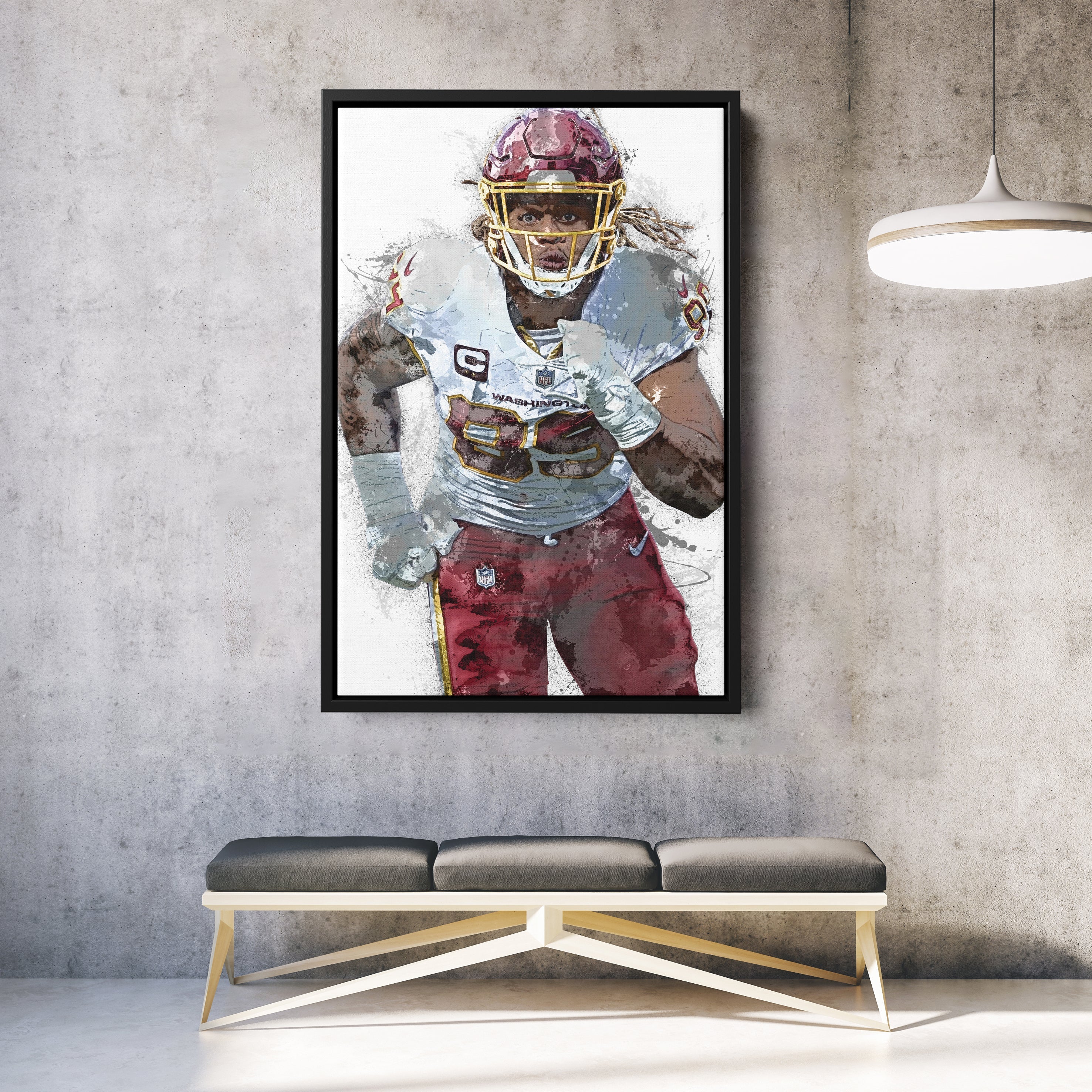 Chase Young Canvas Art – Washington Commanders Wall Decor