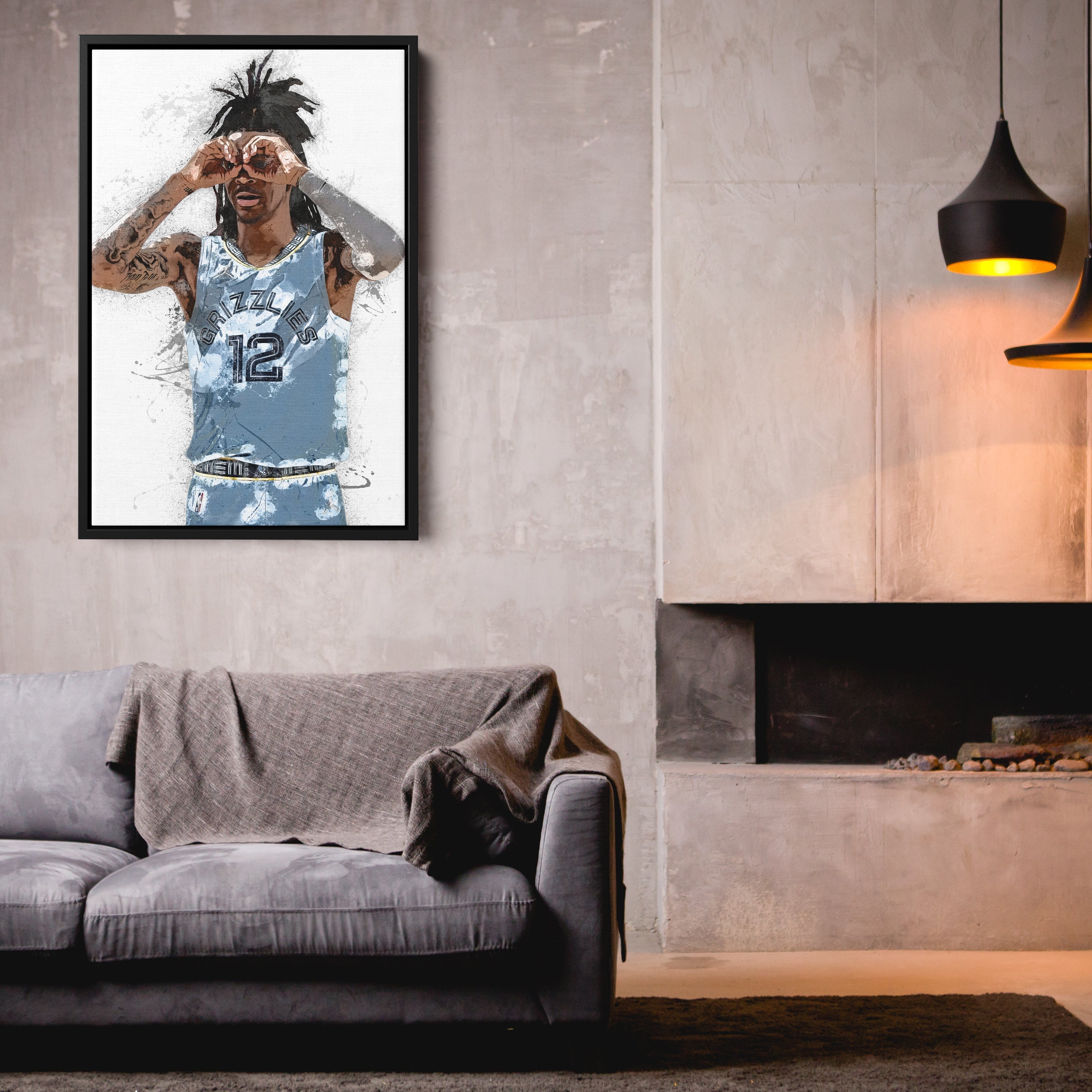 Ja Morant Canvas Art – Memphis Grizzlies Wall Decor