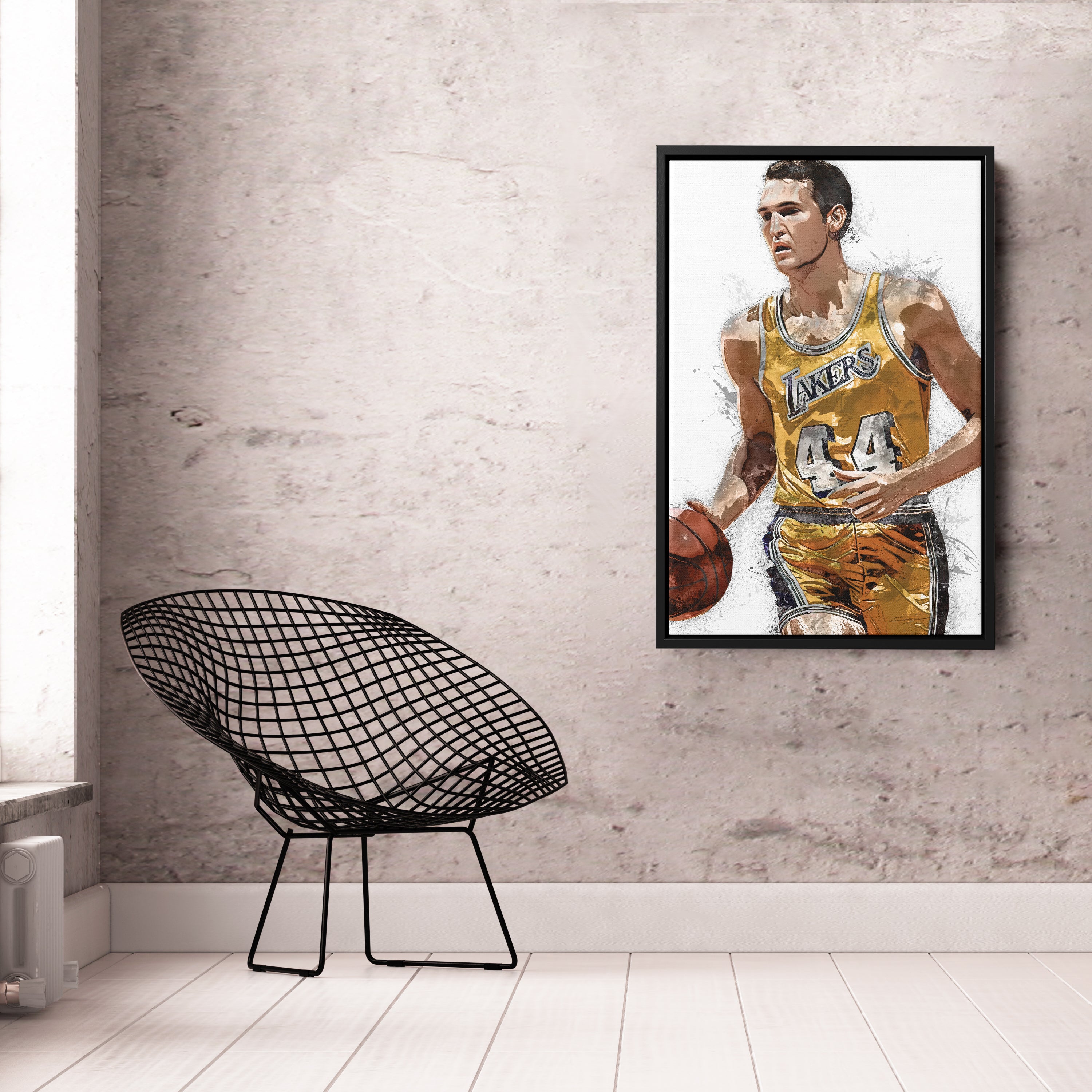Jerry West Canvas Art – Los Angeles Lakers Wall Decor
