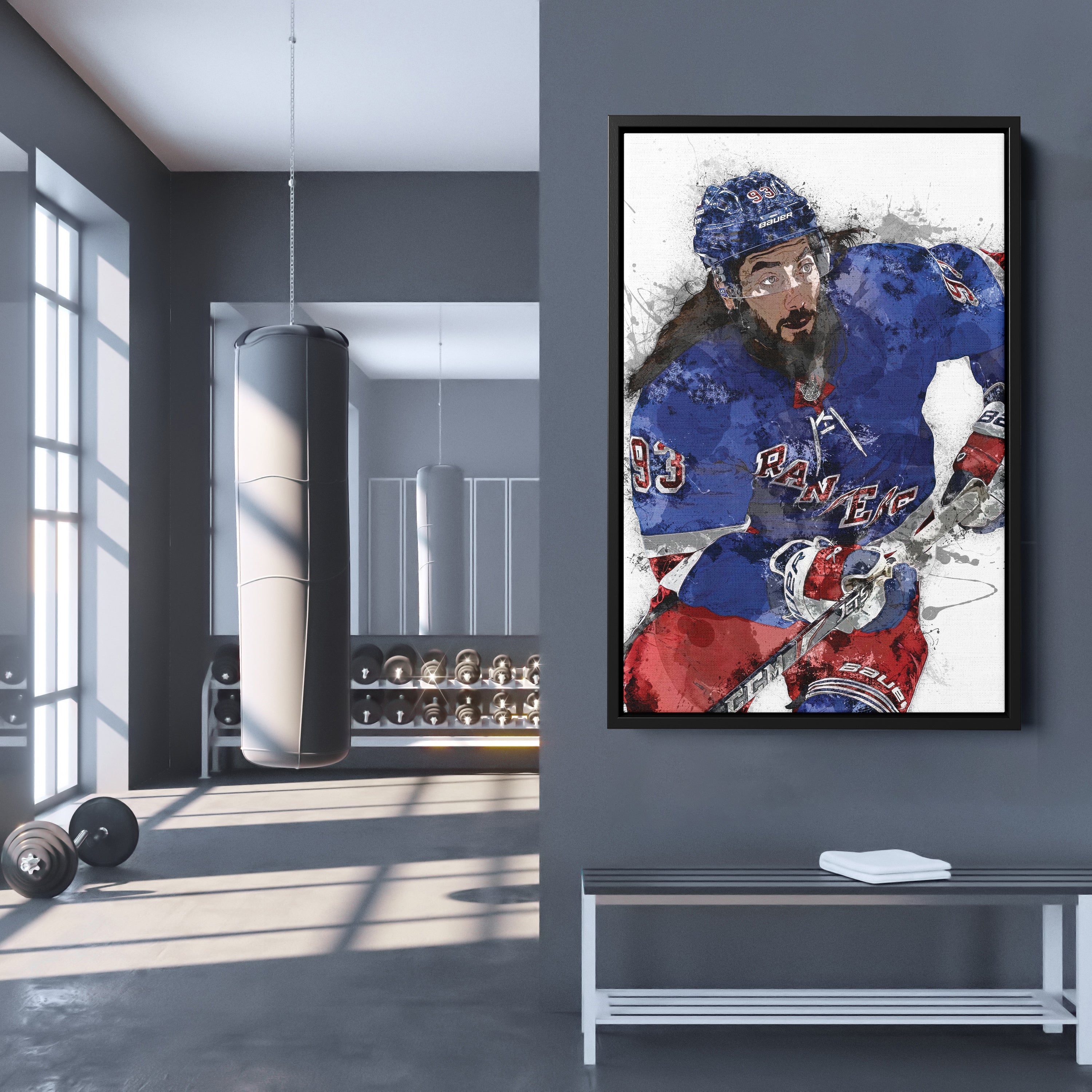 Mika Zibanejad Canvas Art – New York Rangers Wall Decor